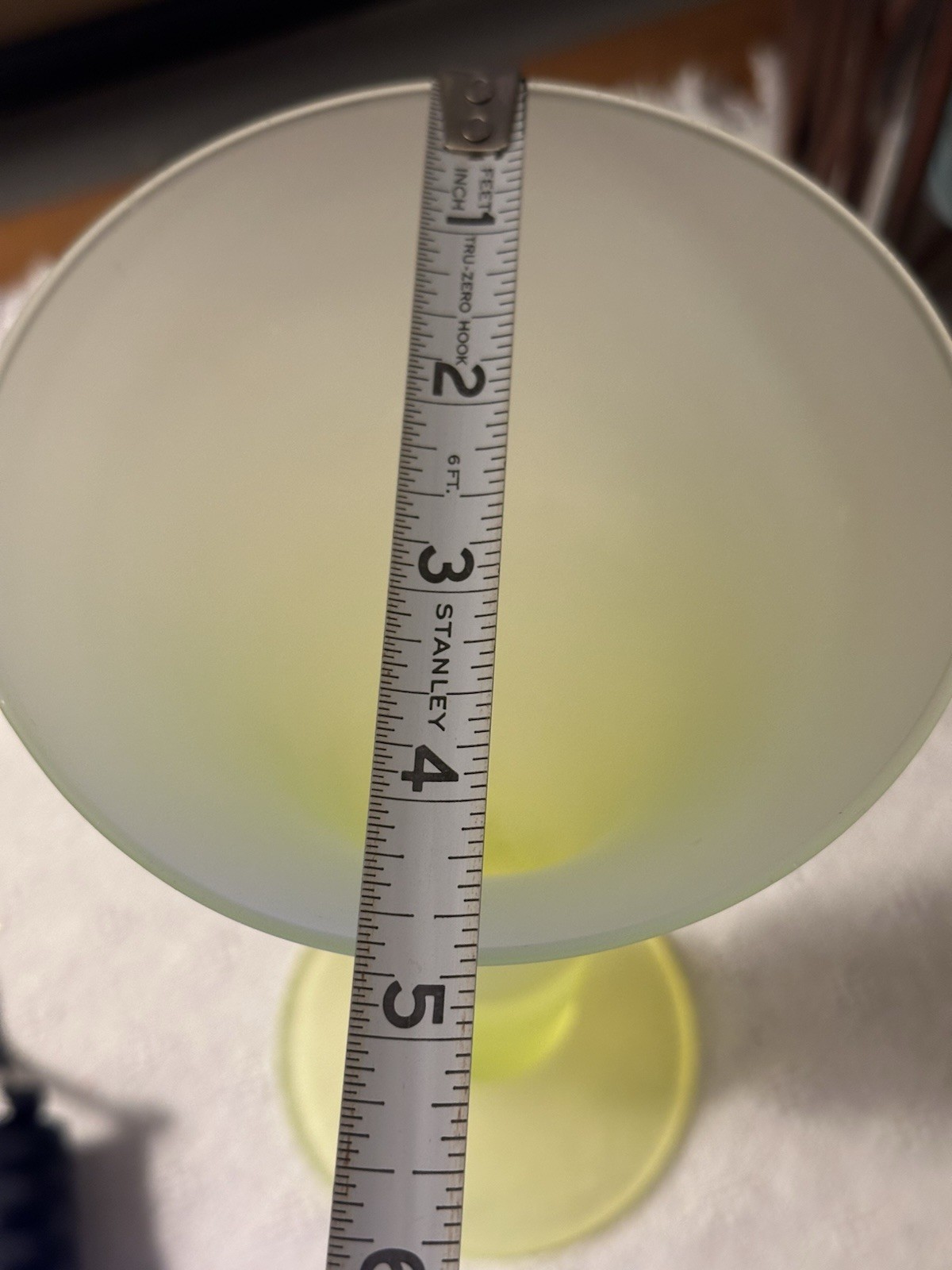 Satin Canary Yellow URANIUM, Vaseline Glass Trumpet Vase 10”