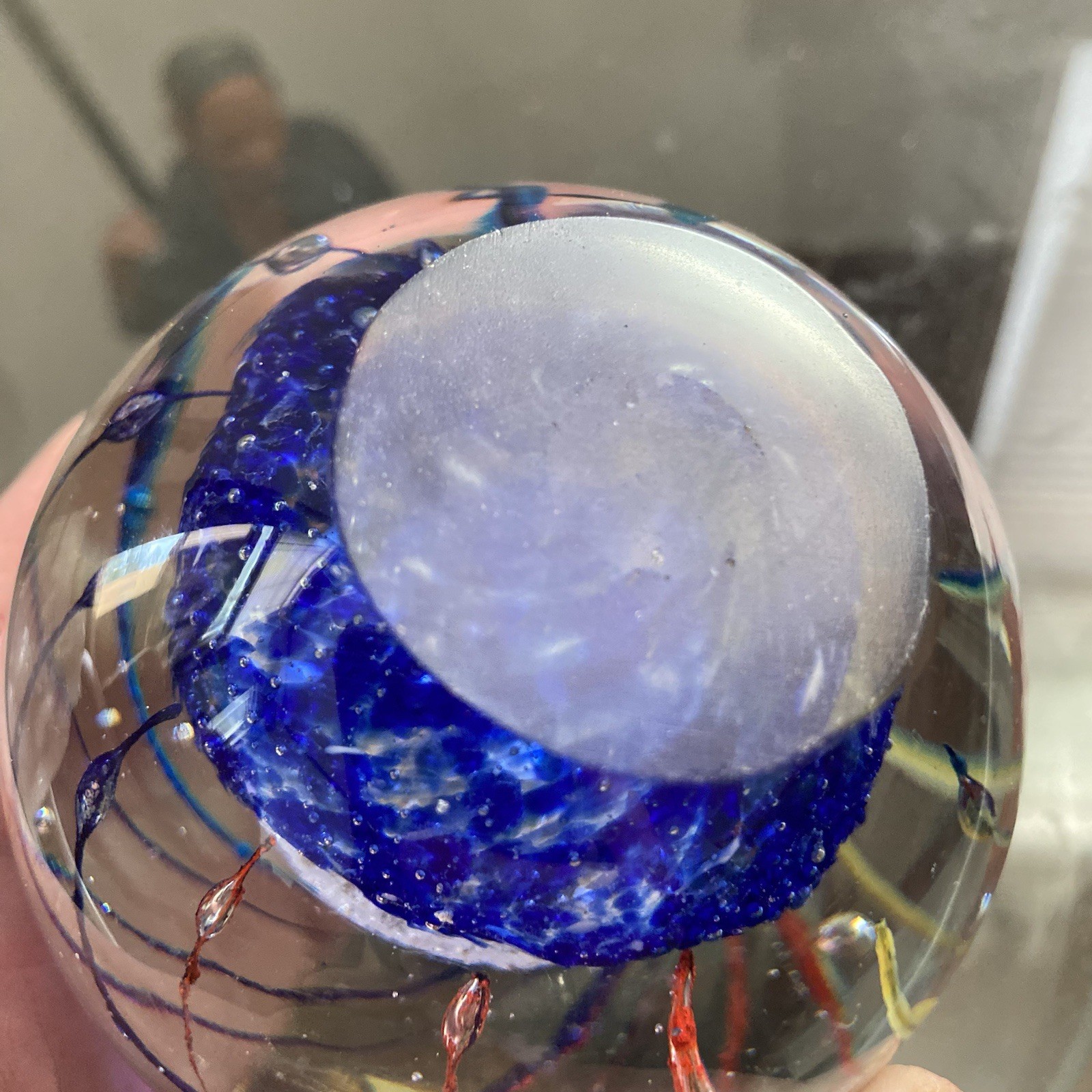 VintageGlass Paperweight – Abstract Floating Orb Cloud