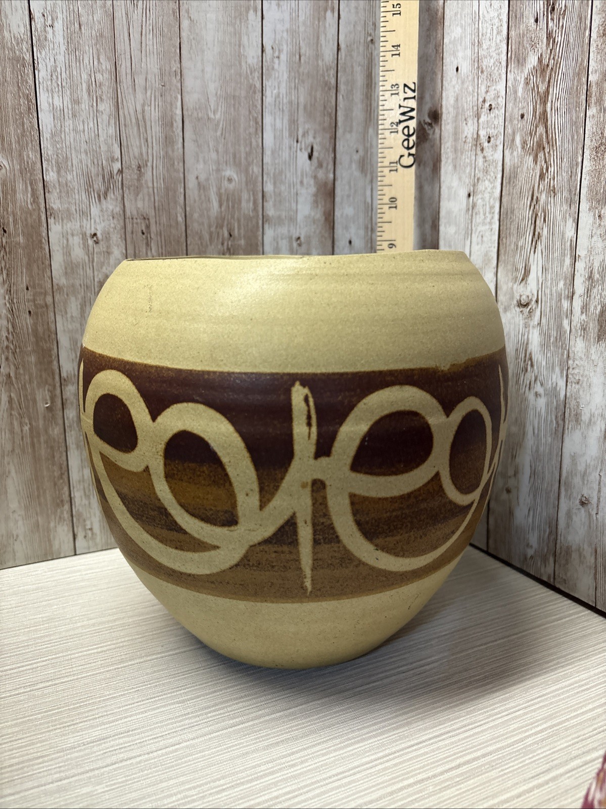 1970s Stoneware Designs West Pottery Bowl 8.75” Heavy 4 Lbs+ *Flaw* FREE SHIP