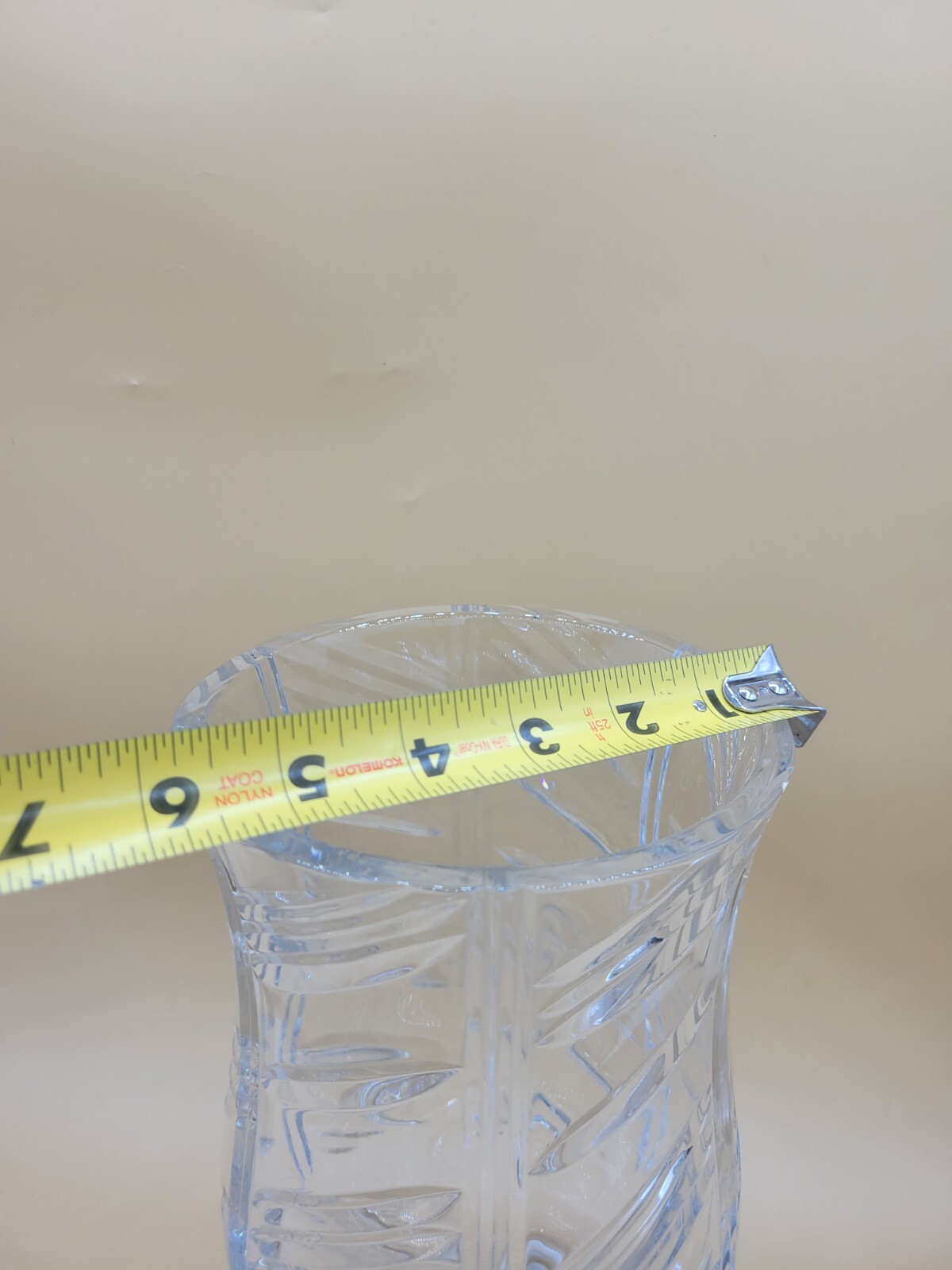 10″ Royal Doulton Cut Lead Crystal 10-Inch Vase Cross Cut Footed Heavy Quality