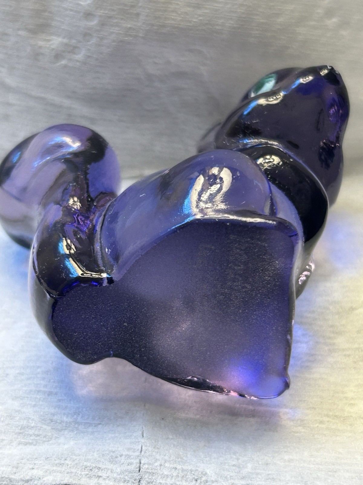 Fenton Vintage Hand Painted Purple Glass Squirrel Figurine Signed A Farley
