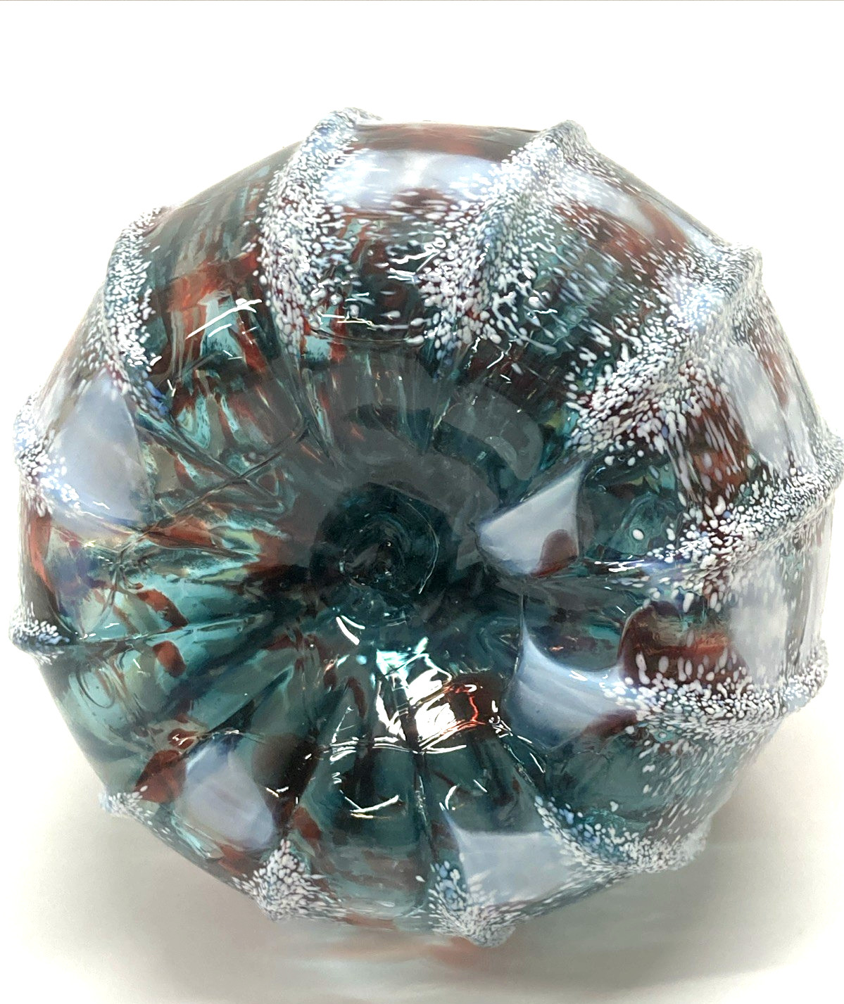 Luke Adams Glassblowing Studio Baby Winter Frost Pumpkin Red Green White