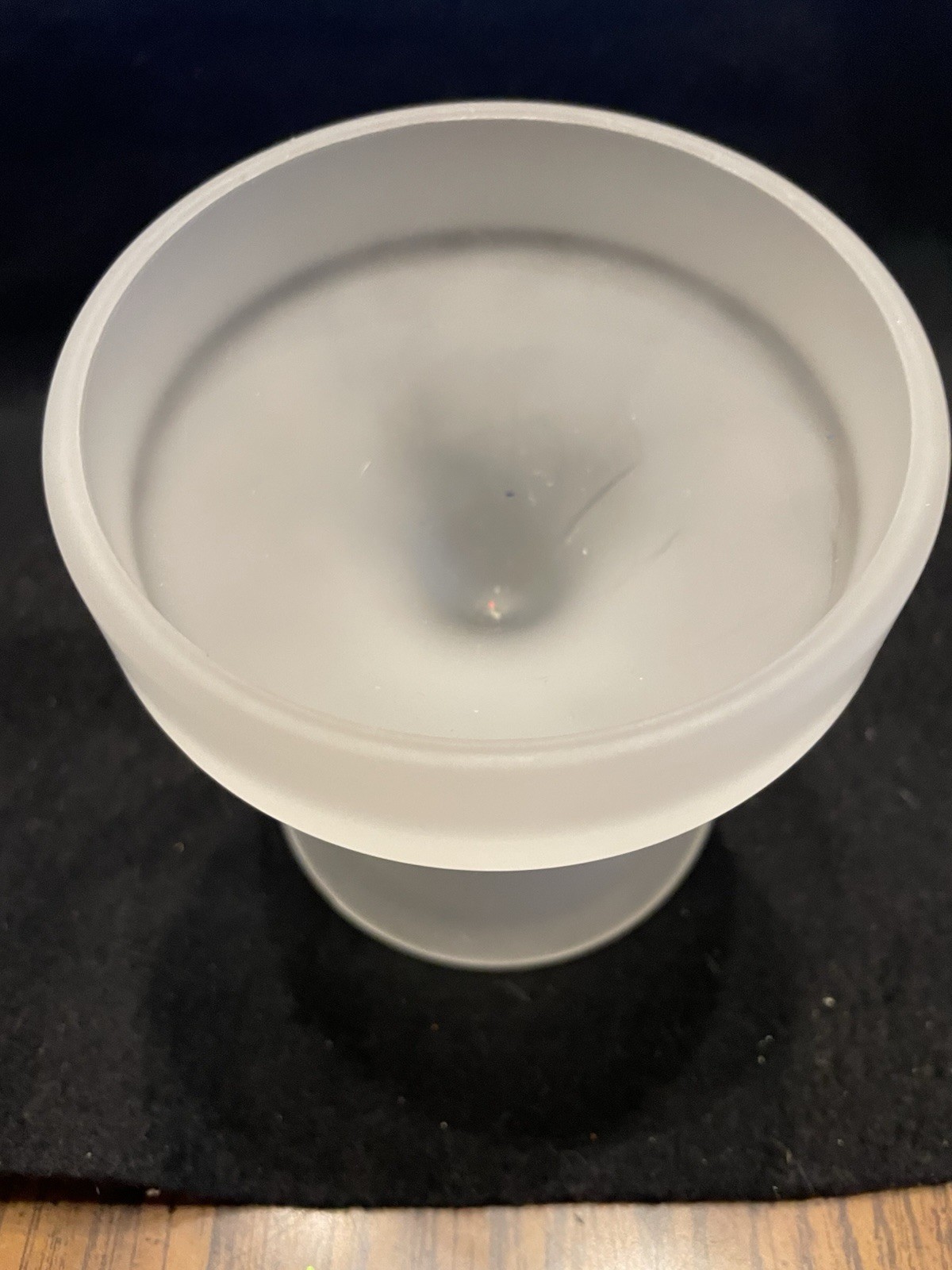 Fairy Lamp Base White Frosted Matte Glass Pedestal Candle mHolder Solid Pattern