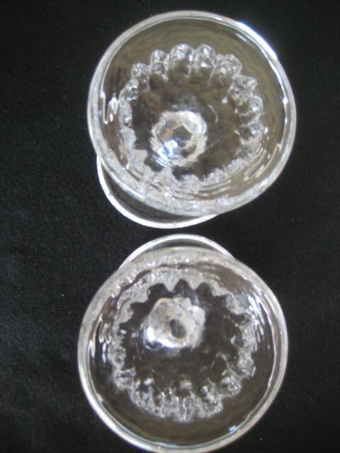 Kosta Boda Goral Warff Rurik Crystal Pillar Candlesticks Pair 3.25 in.