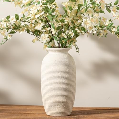 Ceramic Flower Vase, 12.5″ Large Rustic Farmhouse Decor Vase for Home, Table