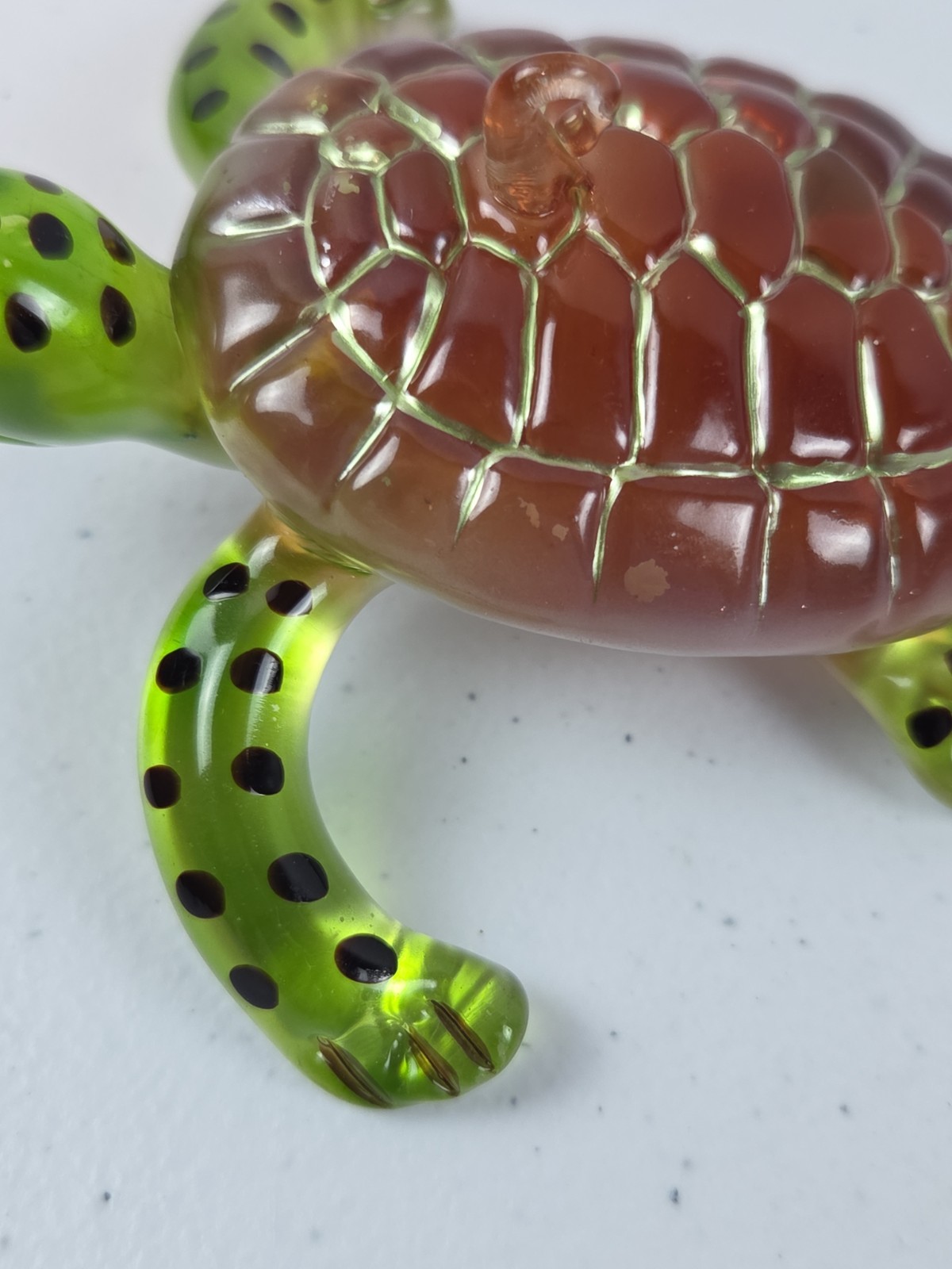 Hand Blown Art Glass Sea Turtle Holiday Christmas Beach Ornament 3 1/4″