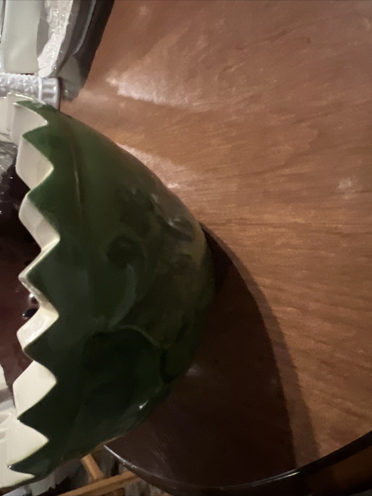 ceramic watermelon basket 11 3/8 Inches Long And 7 1/2 Inches Wide