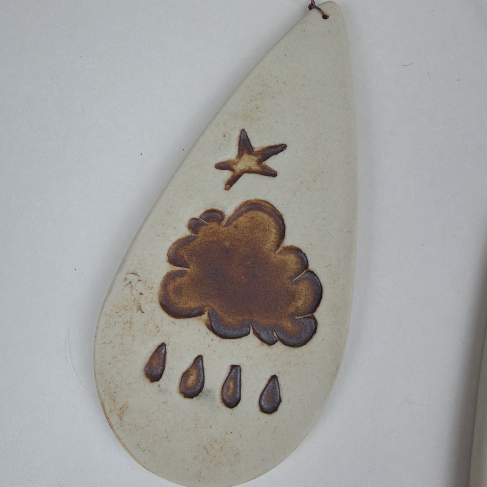 VTG Hidden Cove Pottery Dragon Wind Chime Rustic Weather Rain Cloud Star Moon