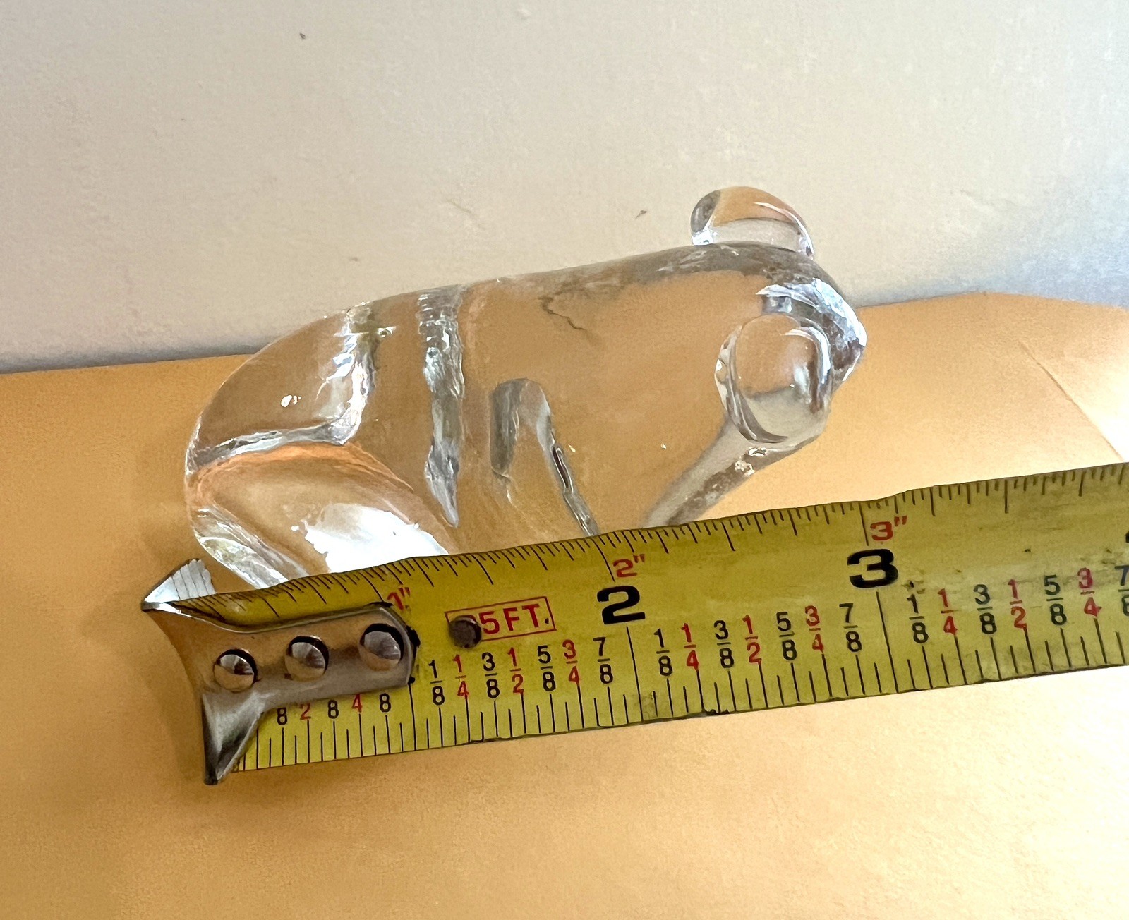 Unbranded Vintage Art Clear Glass Frog Figurine Paperweight 2.25” Tall