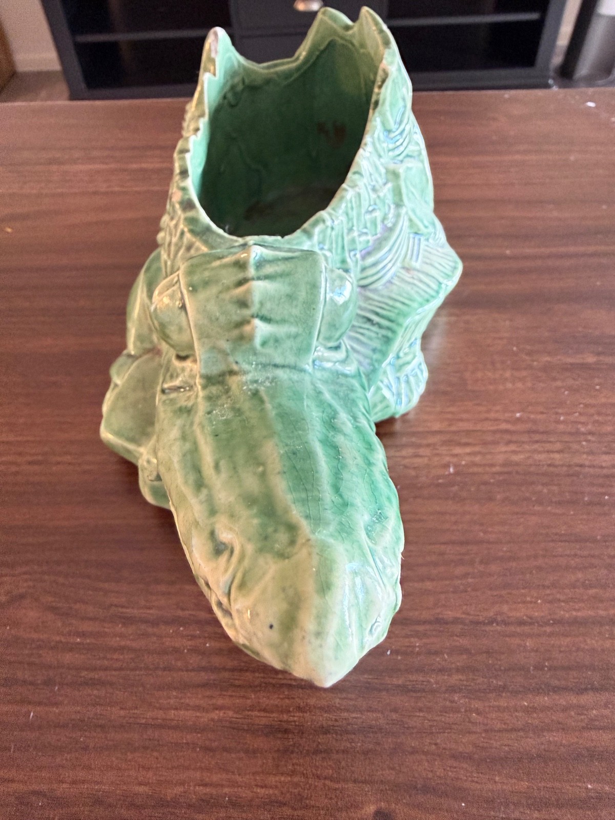 Vintage 1950 McCoy USA Pottery Alligator Planter