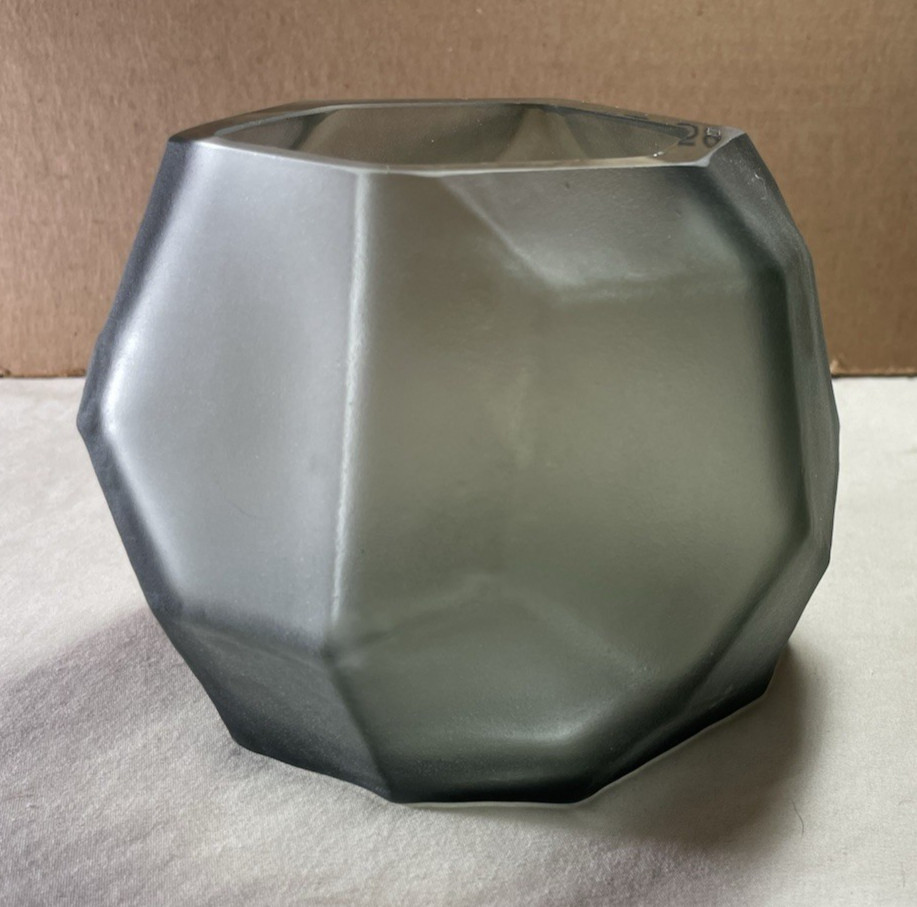 KOPP ART GLASS RUBA ROMBIC STYLE VASE ART DECO FROSTED CUBIST MODERNIST 4″