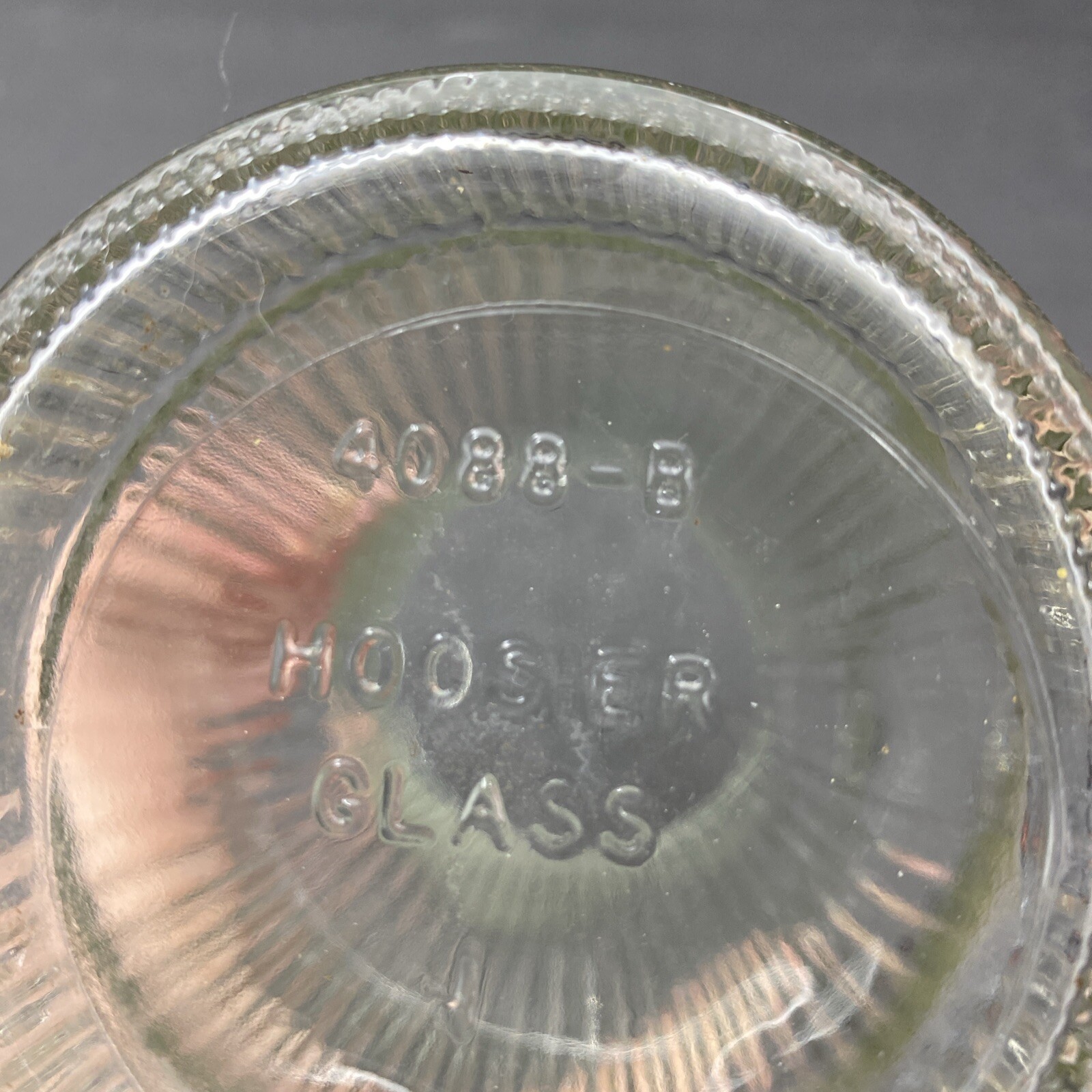 Vintage Hoosier Glass 4088-8 Ribbed Pressed Glass Vase Clear Flared Top MCM