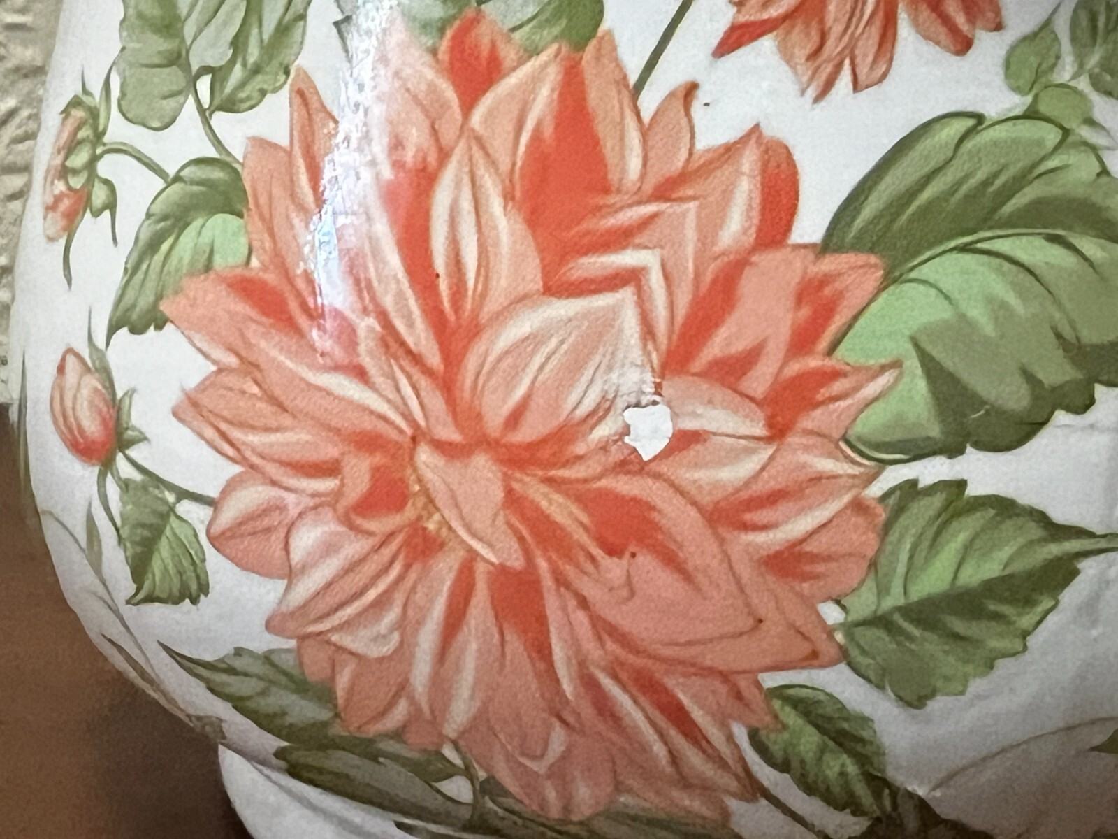 Floral Dahlias Pitcher/vase Vintage Unmarked Hard Plastic 6x5x7.5