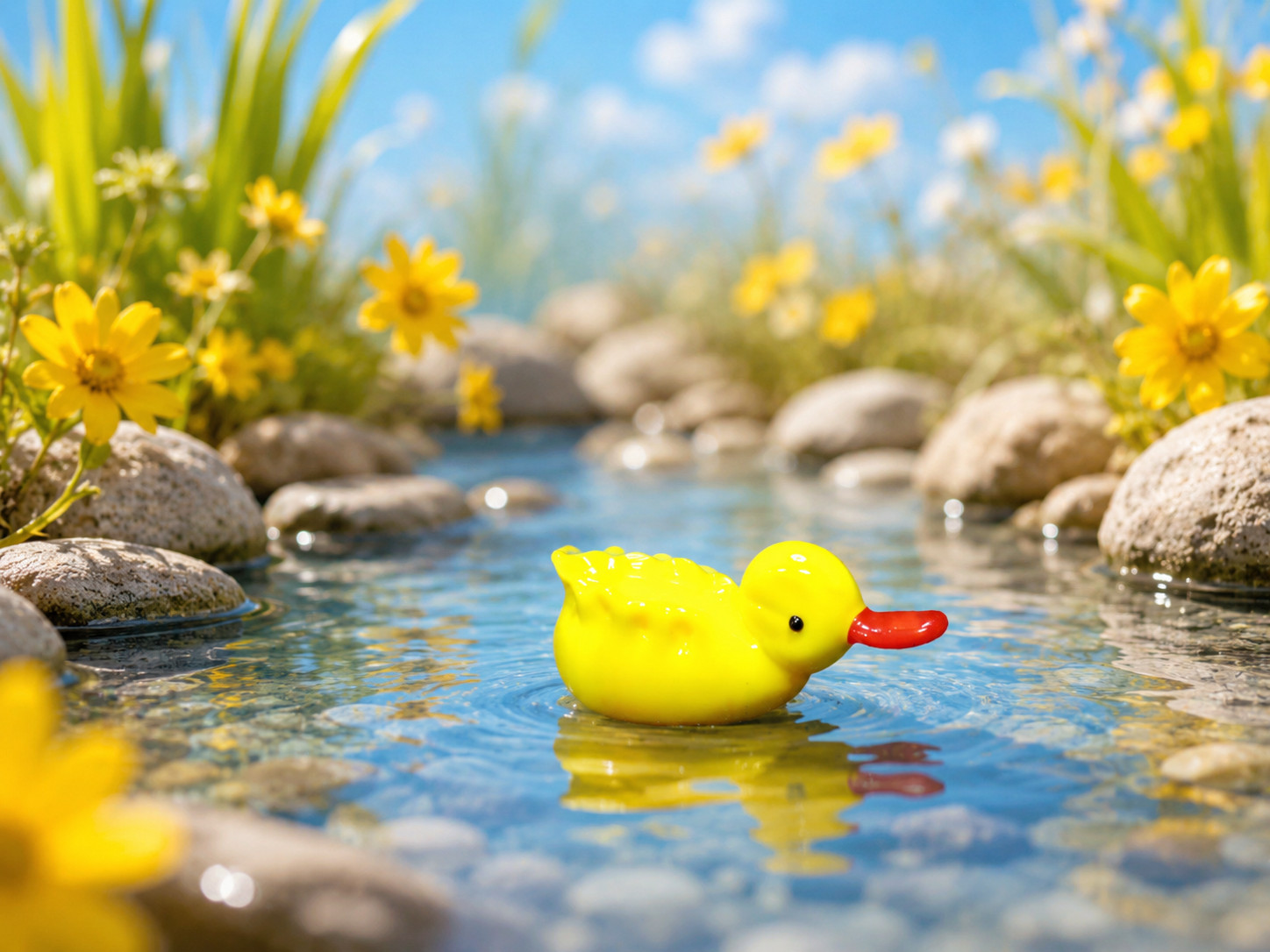 Handmade Glass Mini Baby Duckling Figurine
