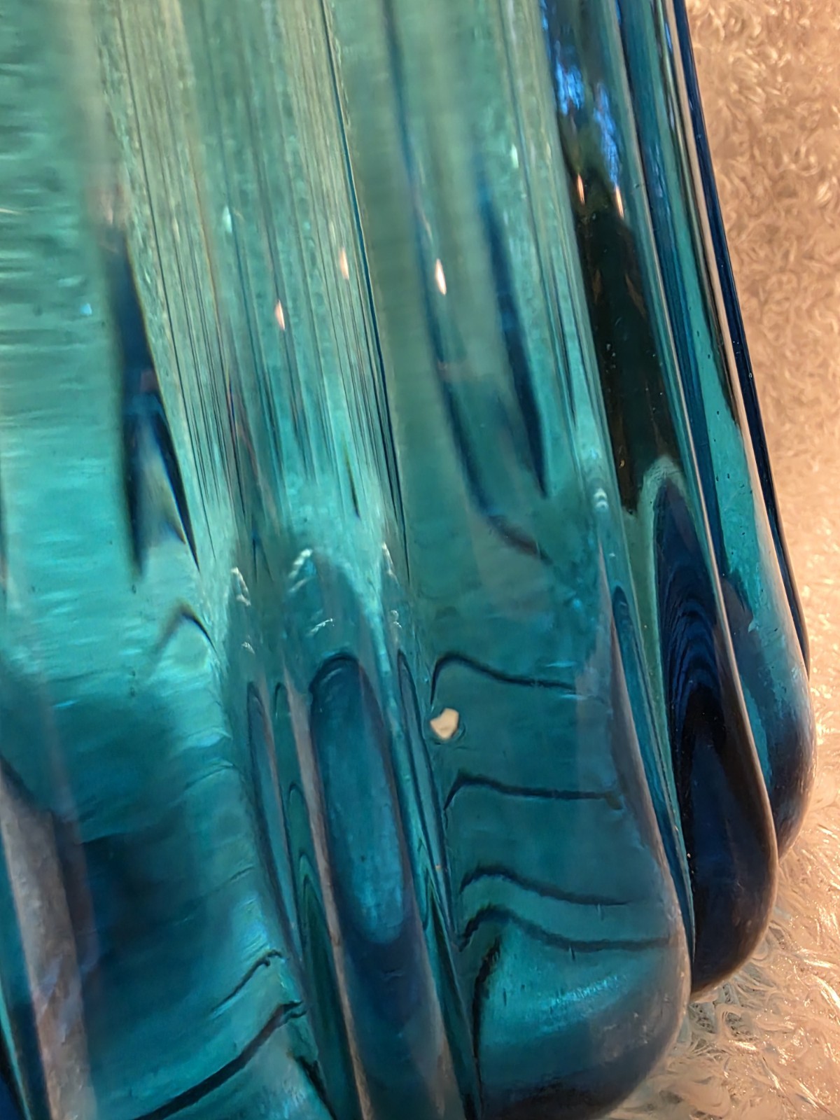 Vintage MCM LE Smith Peacok Blue 22″ Simplicity Swung Vase