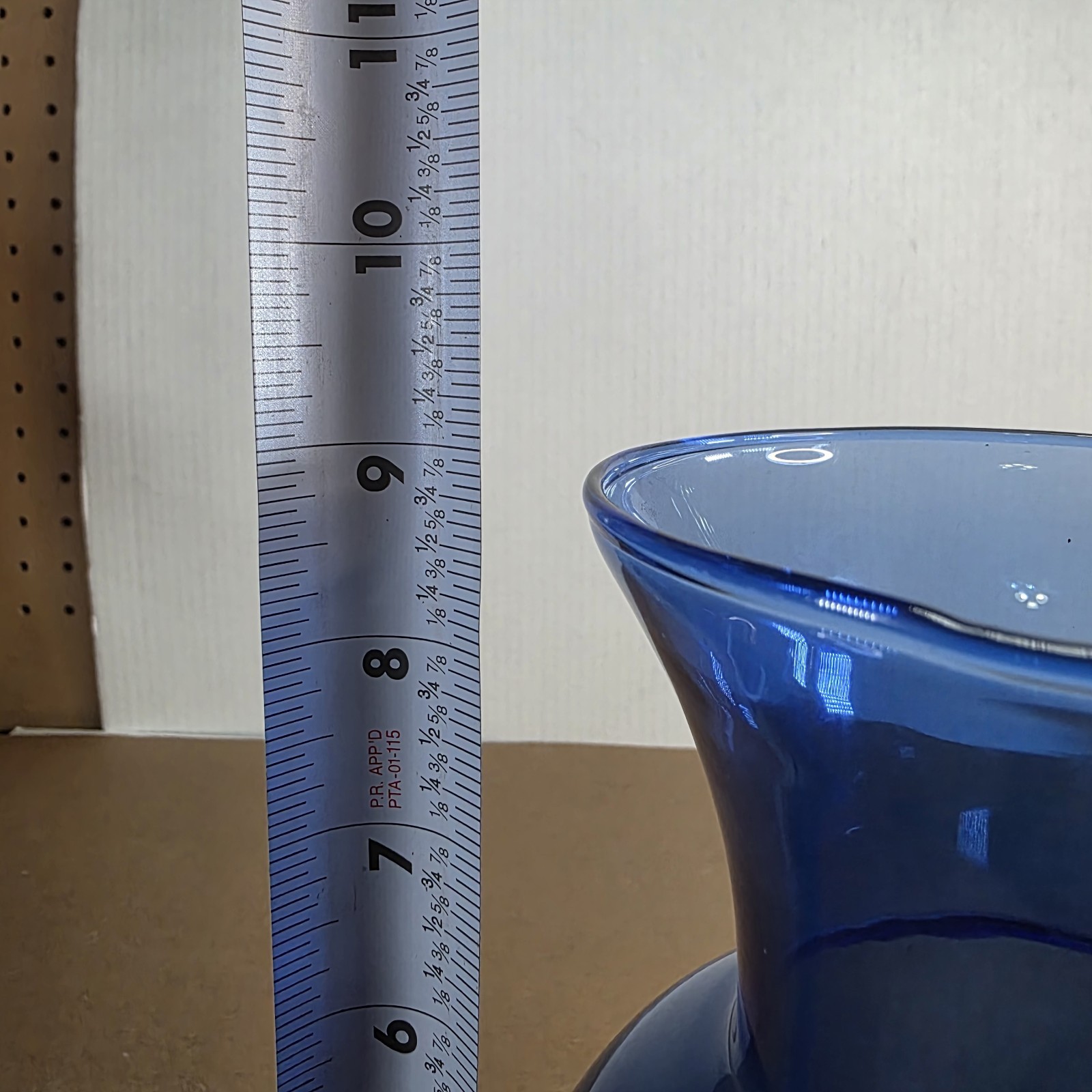 Vintage Cobalt Blue Glass Vase 9.5″ Flared Urn Flower Centerpiece Home Decor