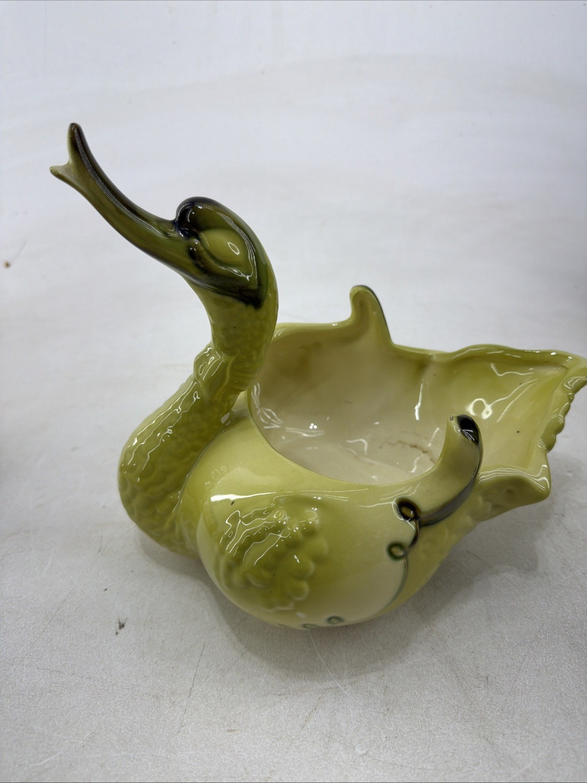 Vintage Mid Century Pottery Small Planter Goose Gosling Candy Coin Dish