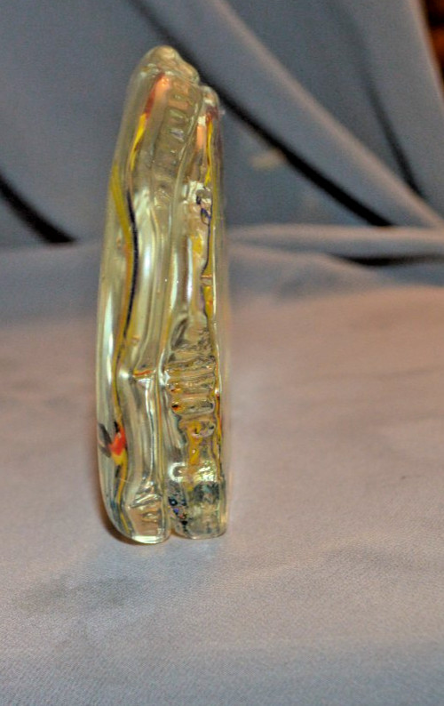 Paperweight Art Fused Glass Underwater Fish Scene Approx. 4″ x 1″ x 4″ Tall