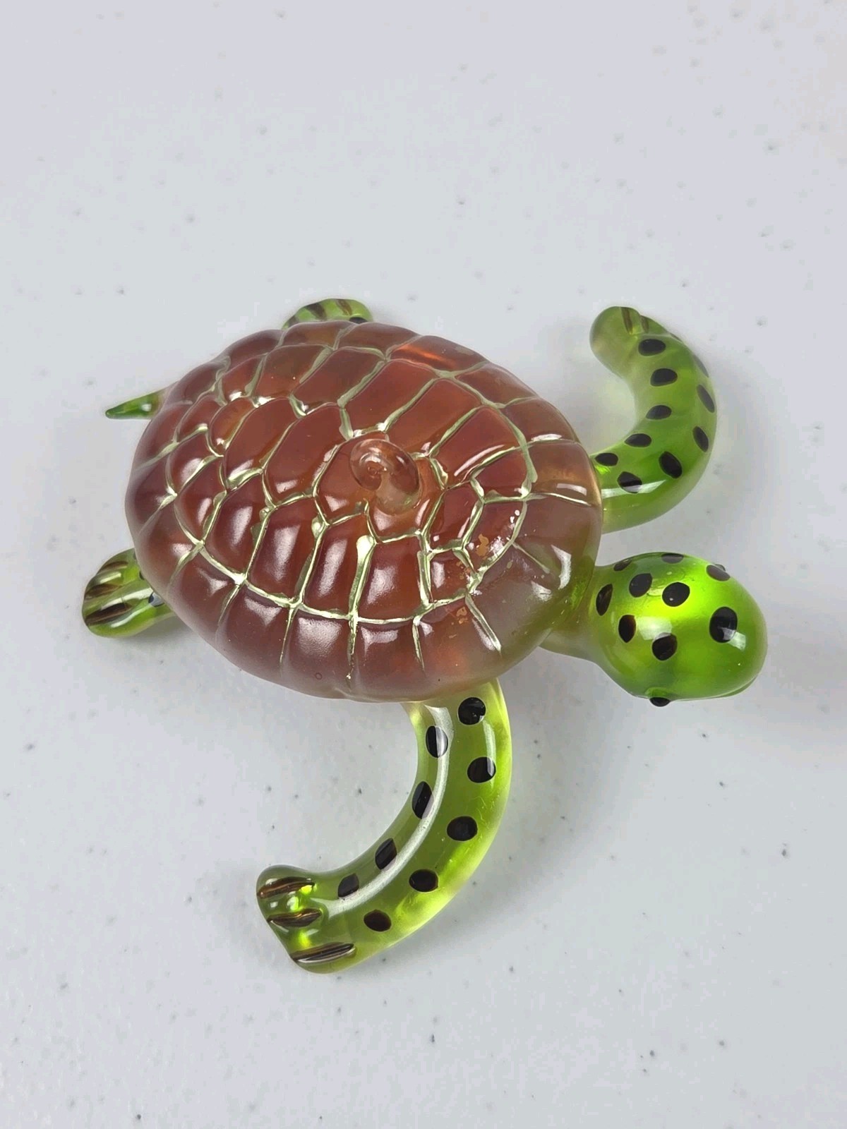Hand Blown Art Glass Sea Turtle Holiday Christmas Beach Ornament 3 1/4″