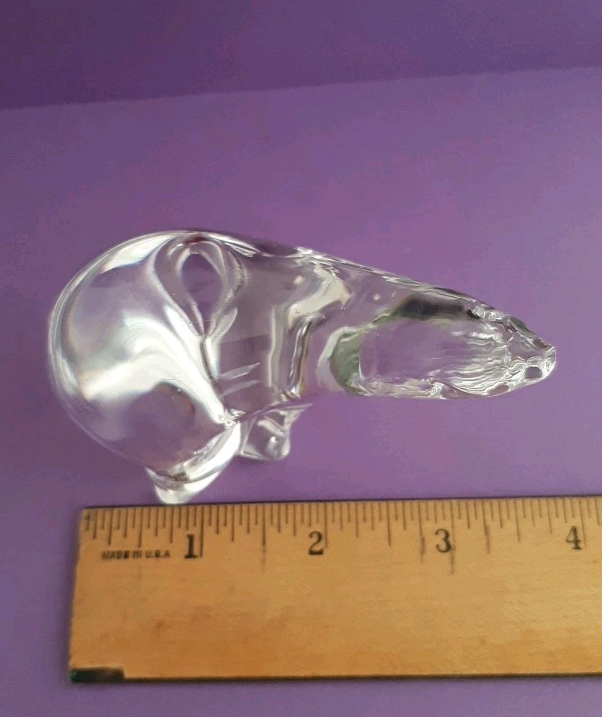 Maleras Sweden Polar Bear Folke Walwing Signed Clear Glass Figurine Scandinavian