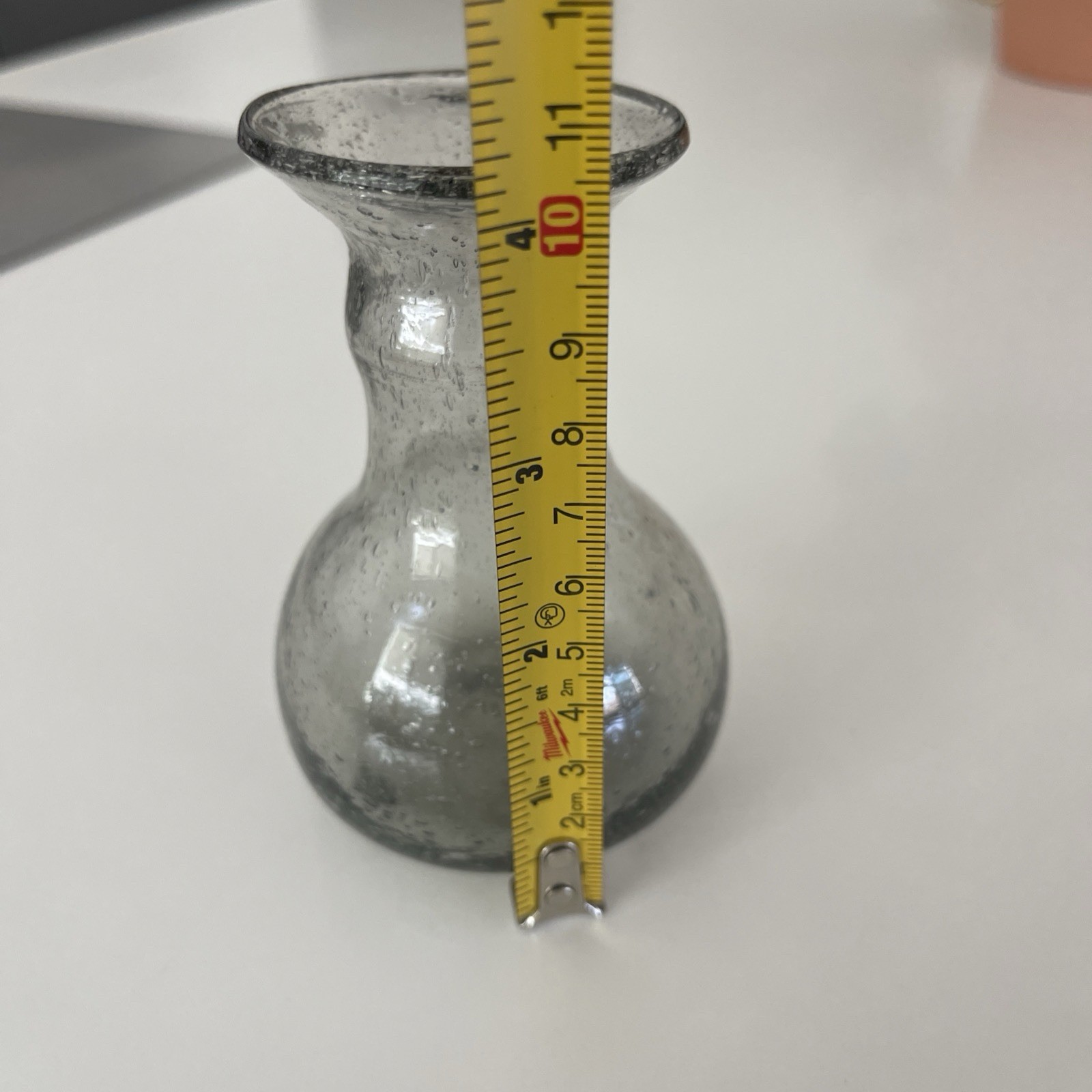 Hand Blown Bubble Art Glass Vase Made In Egypt