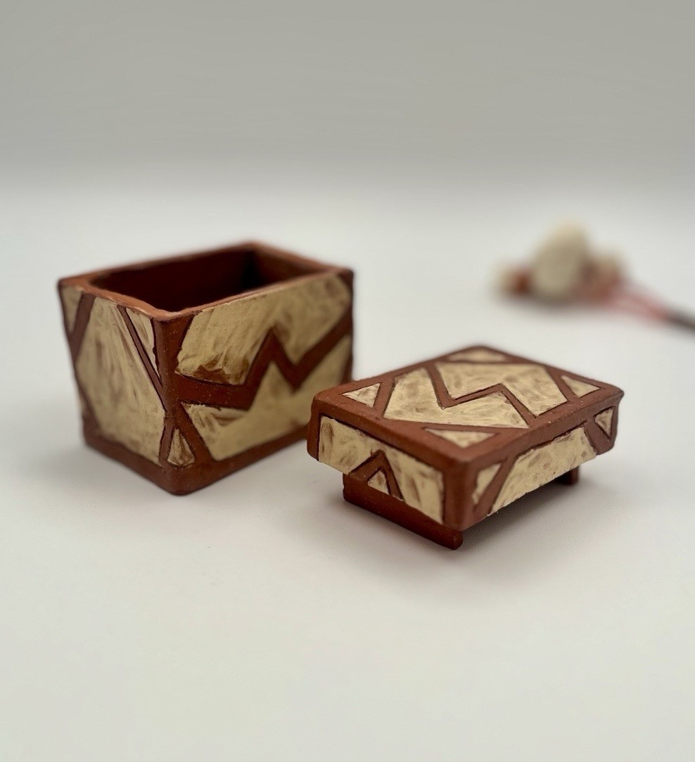 Small Vintage Handmade Pottery Box