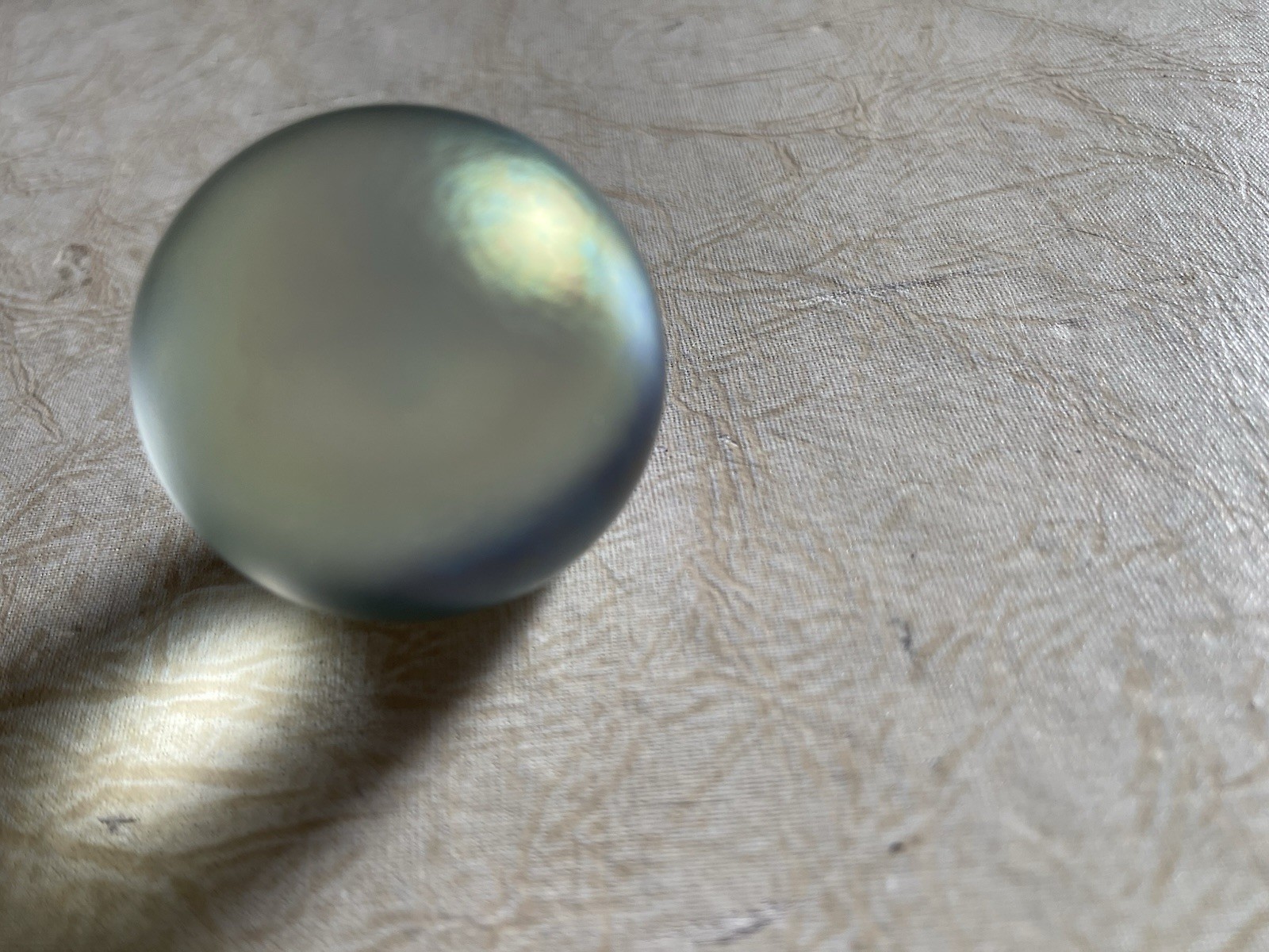 Vintage 1991 Glass Eye Studio, (GES) Iridescent Glass Paperweight, Multi-Colored