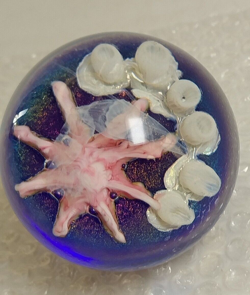 Daniel Salazar 1995 Lundberg Ghost Prawn Ocean Reef Paperweight Sphere Marble #d