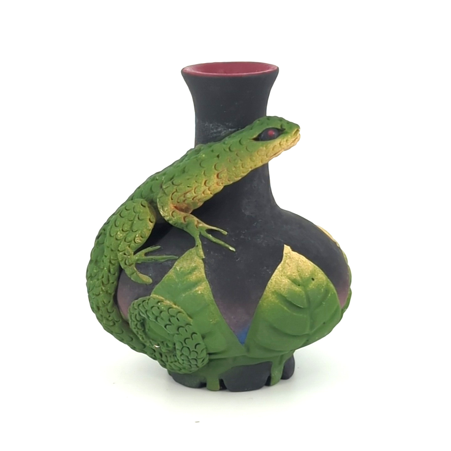 Nancy Yturriaga Adams Lizard Vase Sculpture Ceramic fine Art Pottery 2001