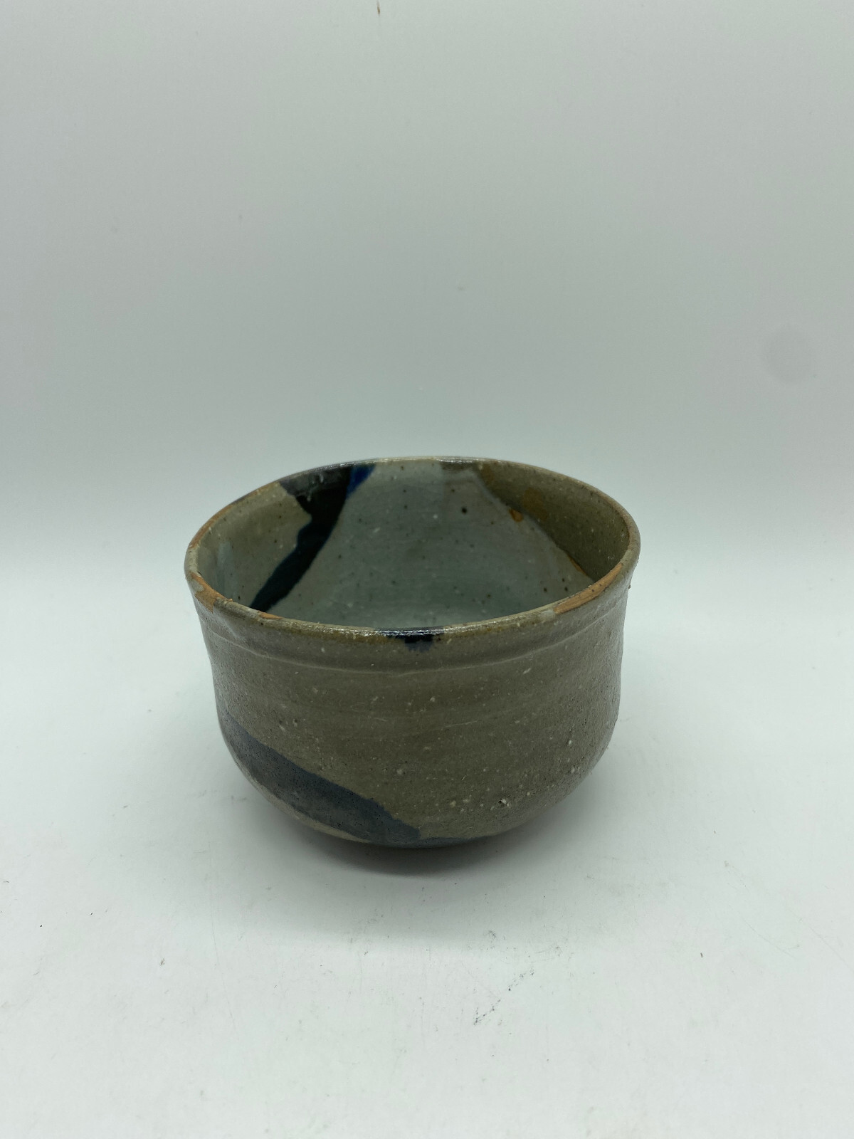 Small Glazed Art Pottery Stoneware Planter Cup Container 2.5″ Tall Signed Artist