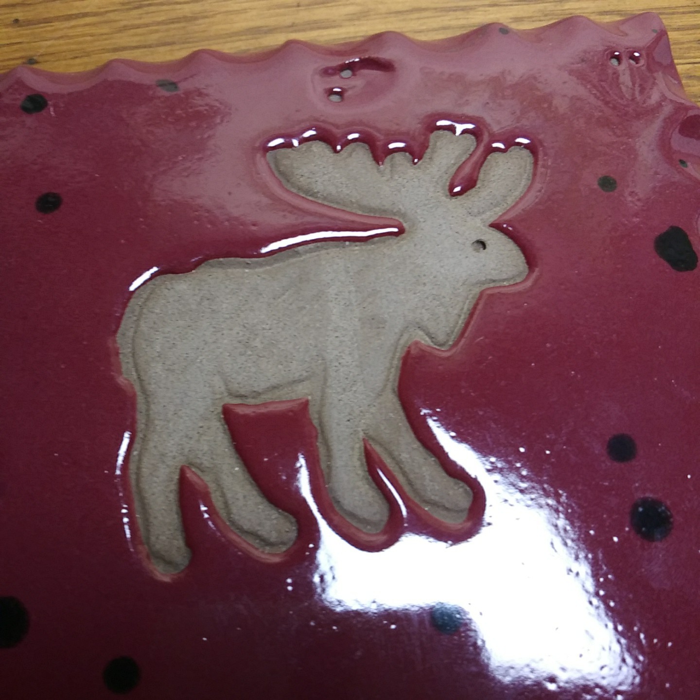 Moose Stoneware Coaster Tile Collection Circle Nature Collection 5×5 Trivet