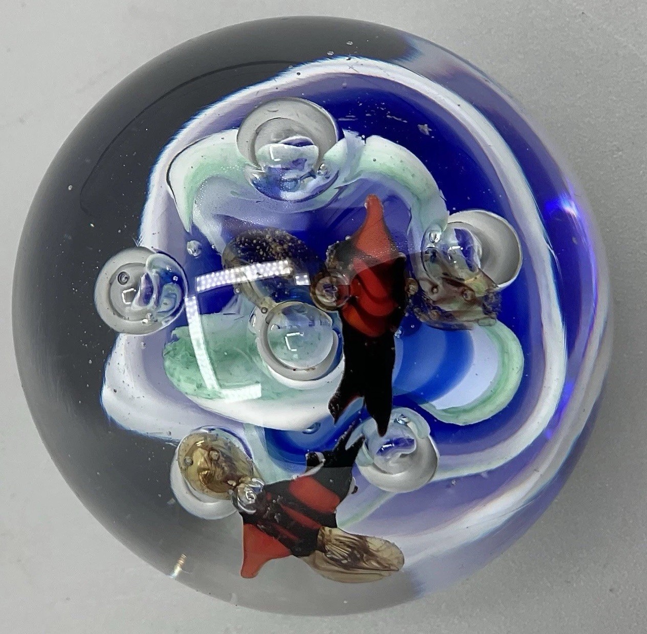 Glass Paperweight Glass 2.25 In Diameter with Flat Bottom