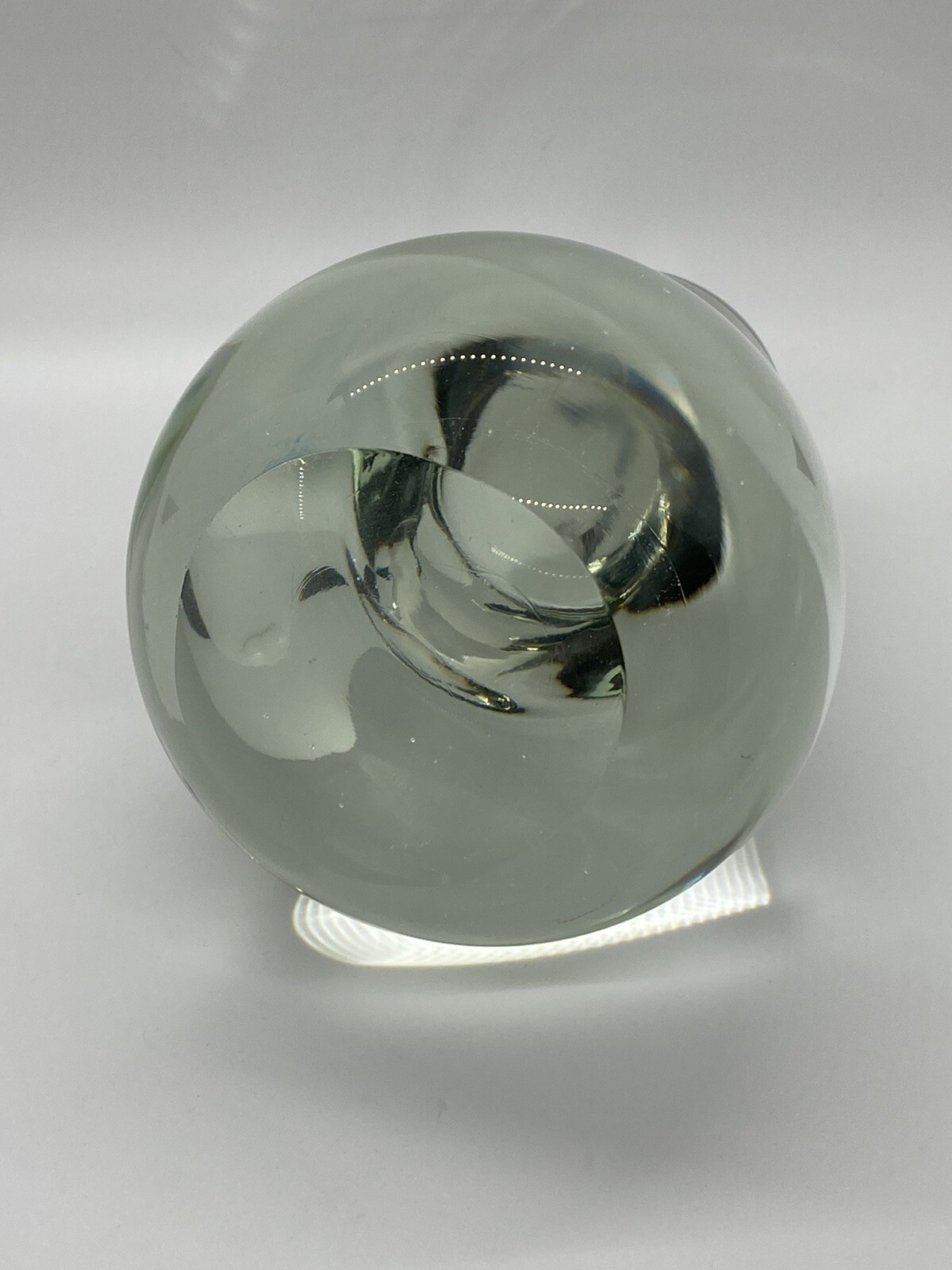 Large Art Glass Crystal Partridge Pear Heavy Paperweight Bookend 6.5” Tall