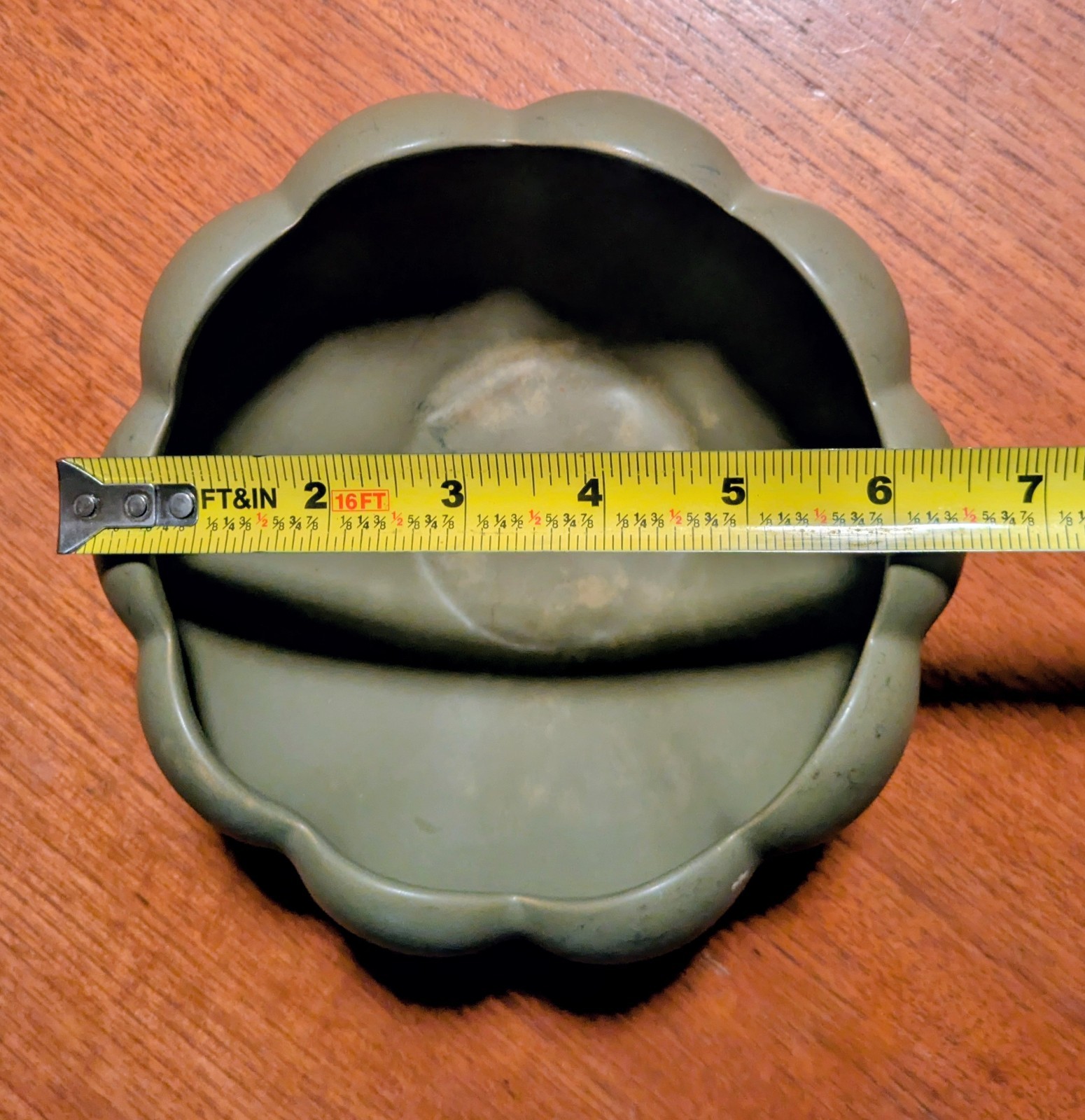 1960s Vintage McCoy Pottery Floraline U.S.A. Planter Bowl Green 509