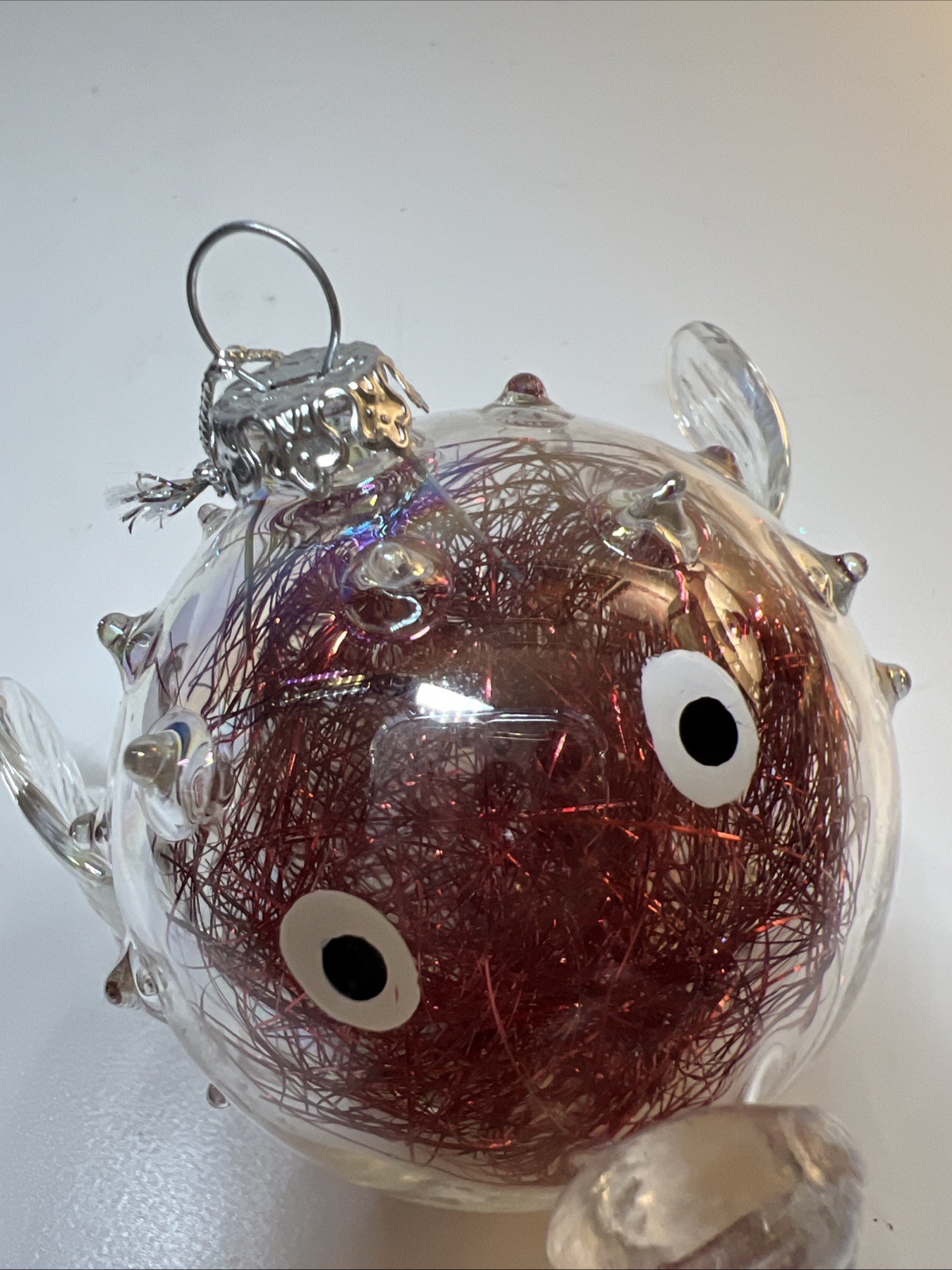 Handblown Glass Puffer Fish Ornament