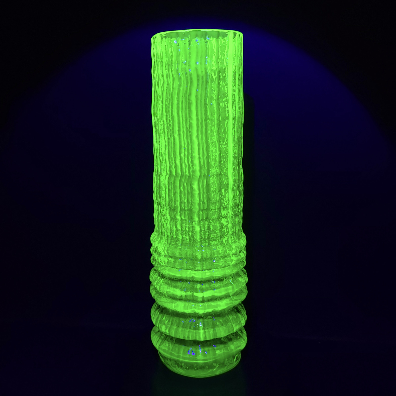 Vaseline Yellow Glass Vase Art Glass Uranium Glass Vase Art Deco Collectible