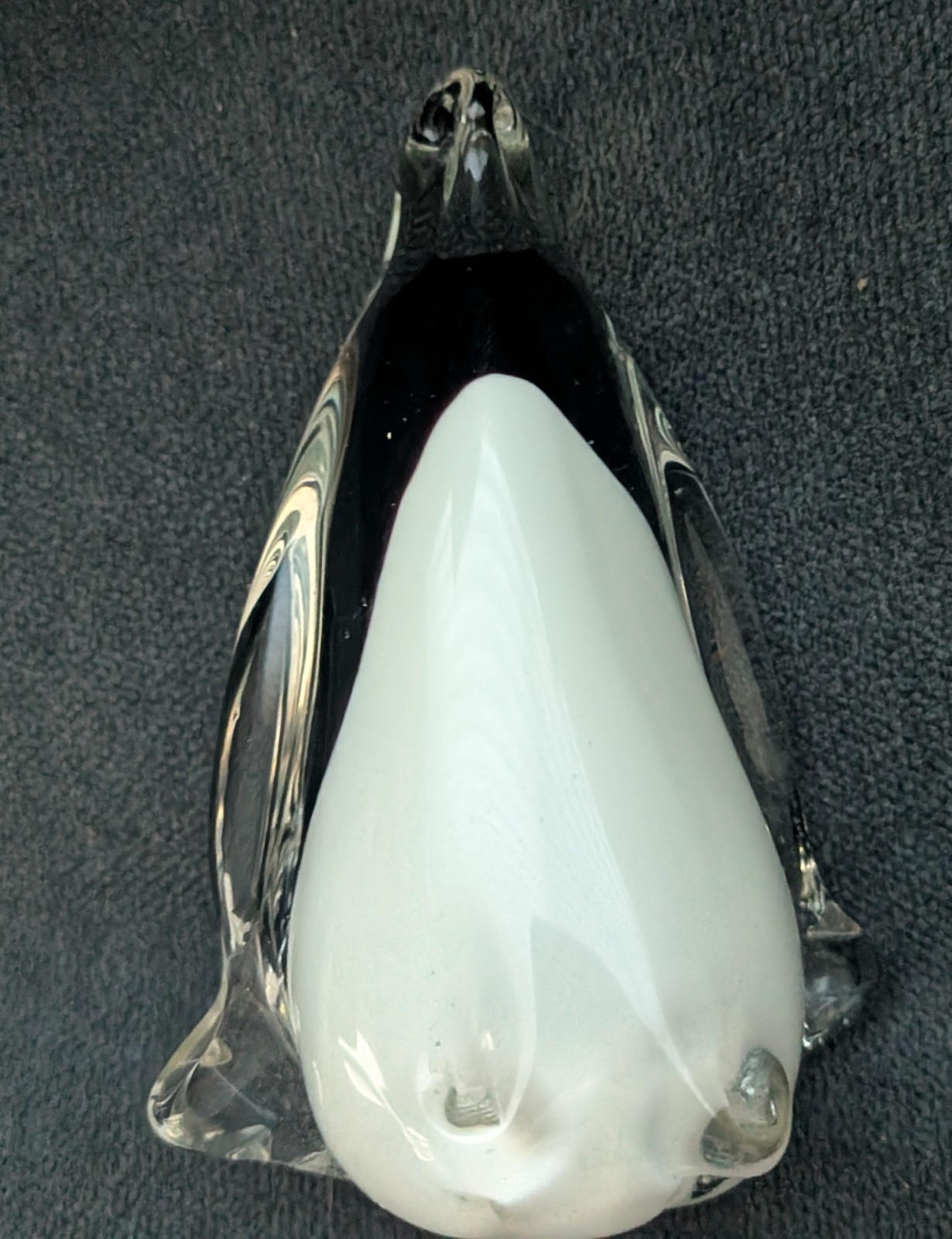 Cobalt Blue Art Glass Mother Penguin w/ Babies Figurine Paperweight 5.5″