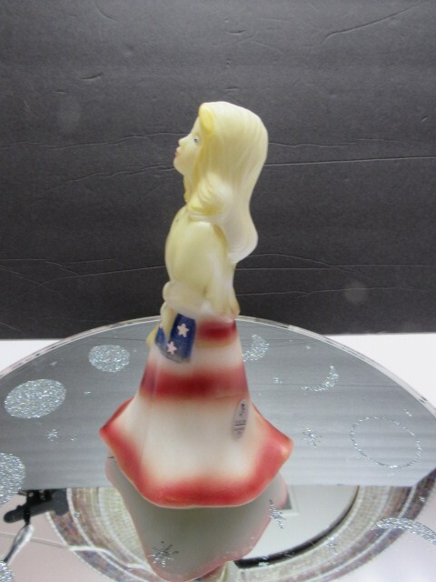 FENTON HAND PAINTED , 1ST EDITION PATRIOTIC LADY-SIGNED SHELLY FENTON