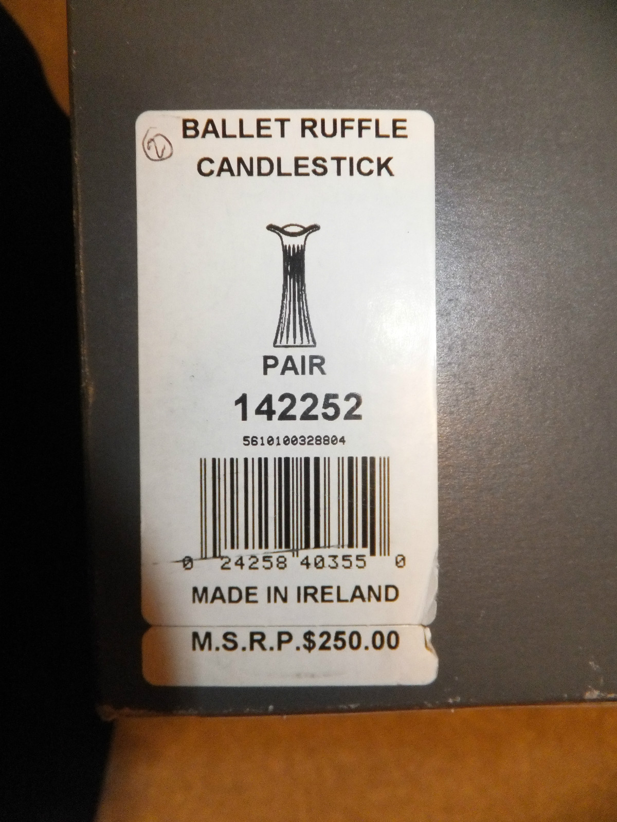 Waterford Ballet Ruffle Candlestick Holders Set of 2 Ireland Boxed w/tag #142252