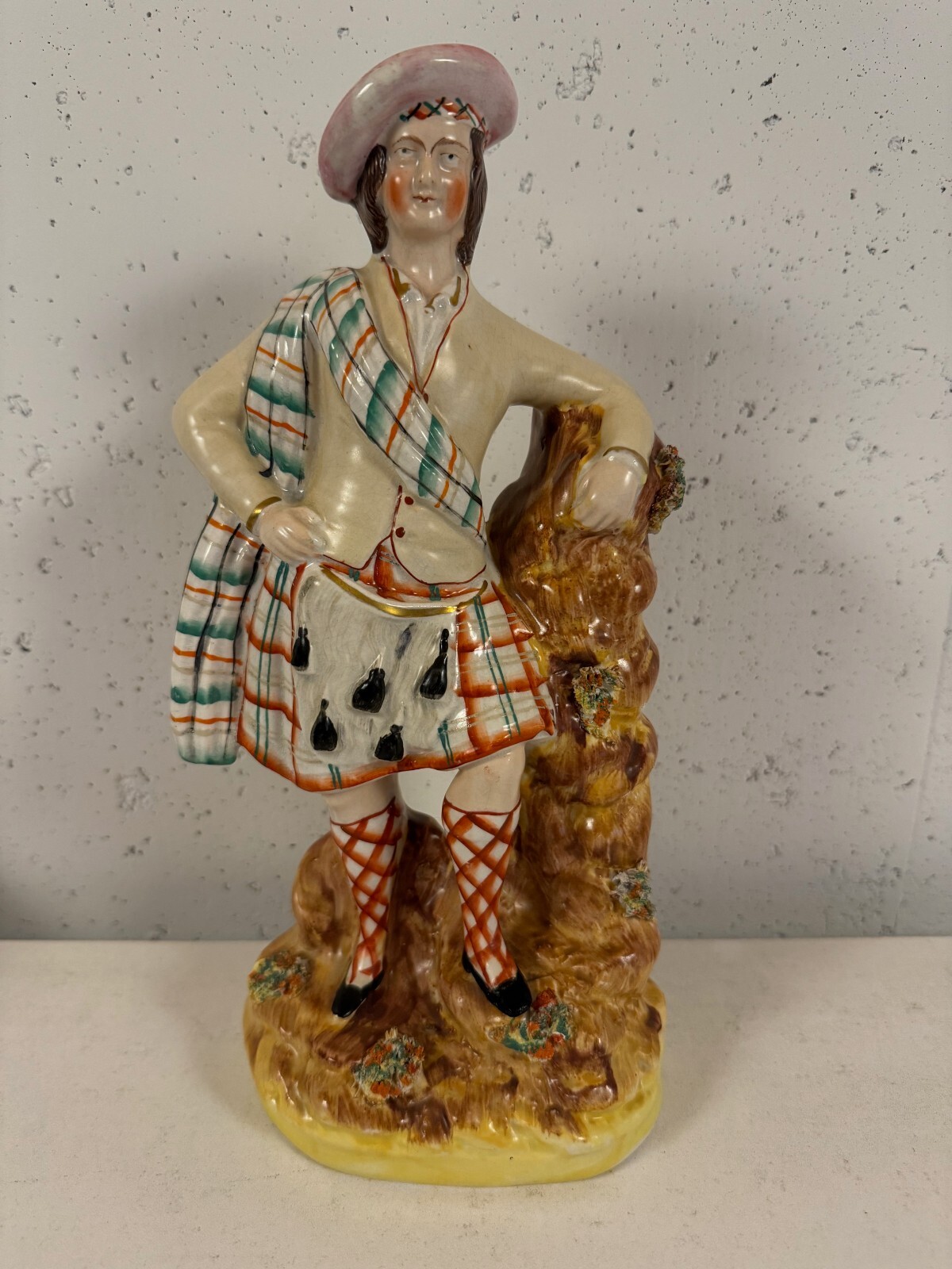 Antique Staffordshire Pottery Highlander Man Figurine