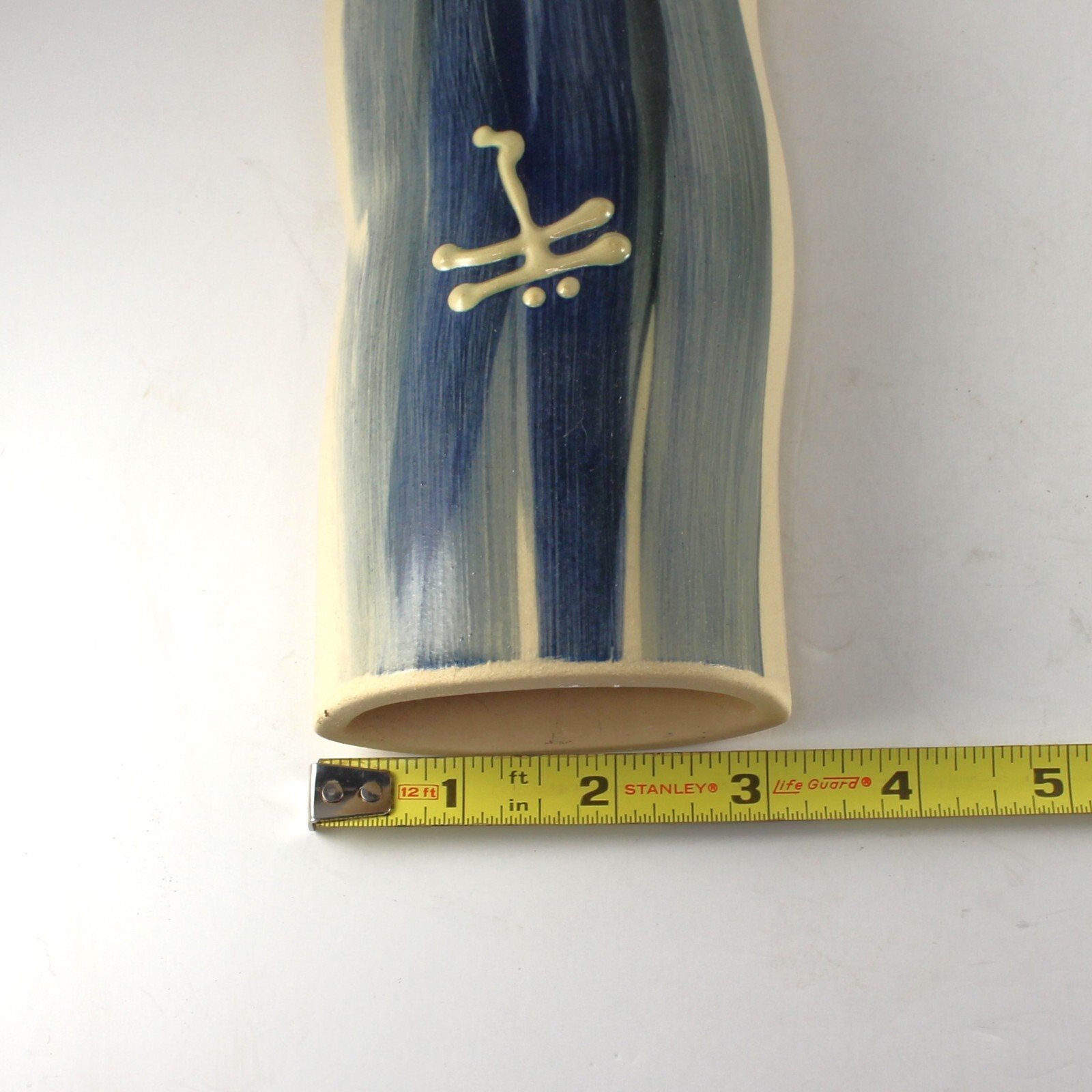 Studio Art Pottery Dragonfly Wall Pocket Vase Pinch Pot Contemporary 10″ Signed