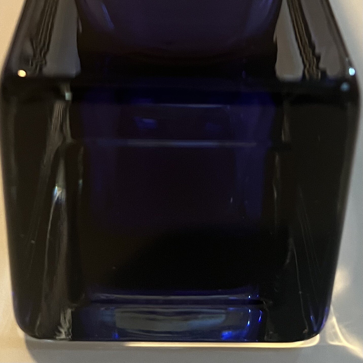 Vase LSA International Cobalt Blue, Clear Art Glass 8″x2 3/8″ Square Poland