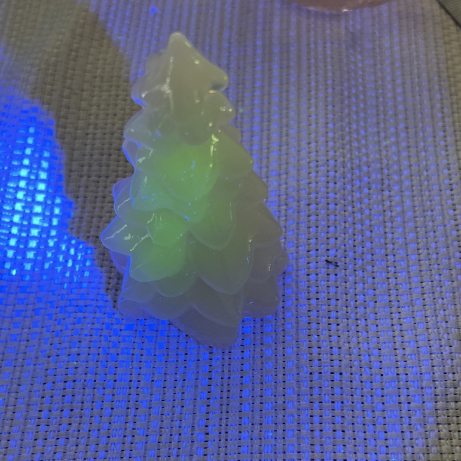 Mosser glass two mini trees and ring holder.