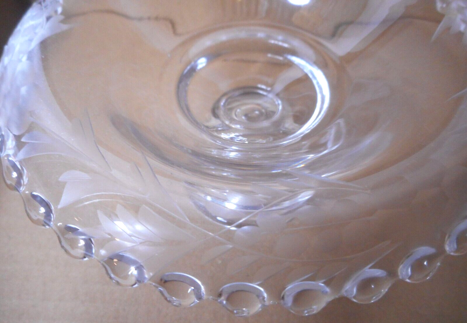 Imperial Glass Candlewick Etched FLOWER Candleholder 2 3/4″T Rolled Edge SINGLE