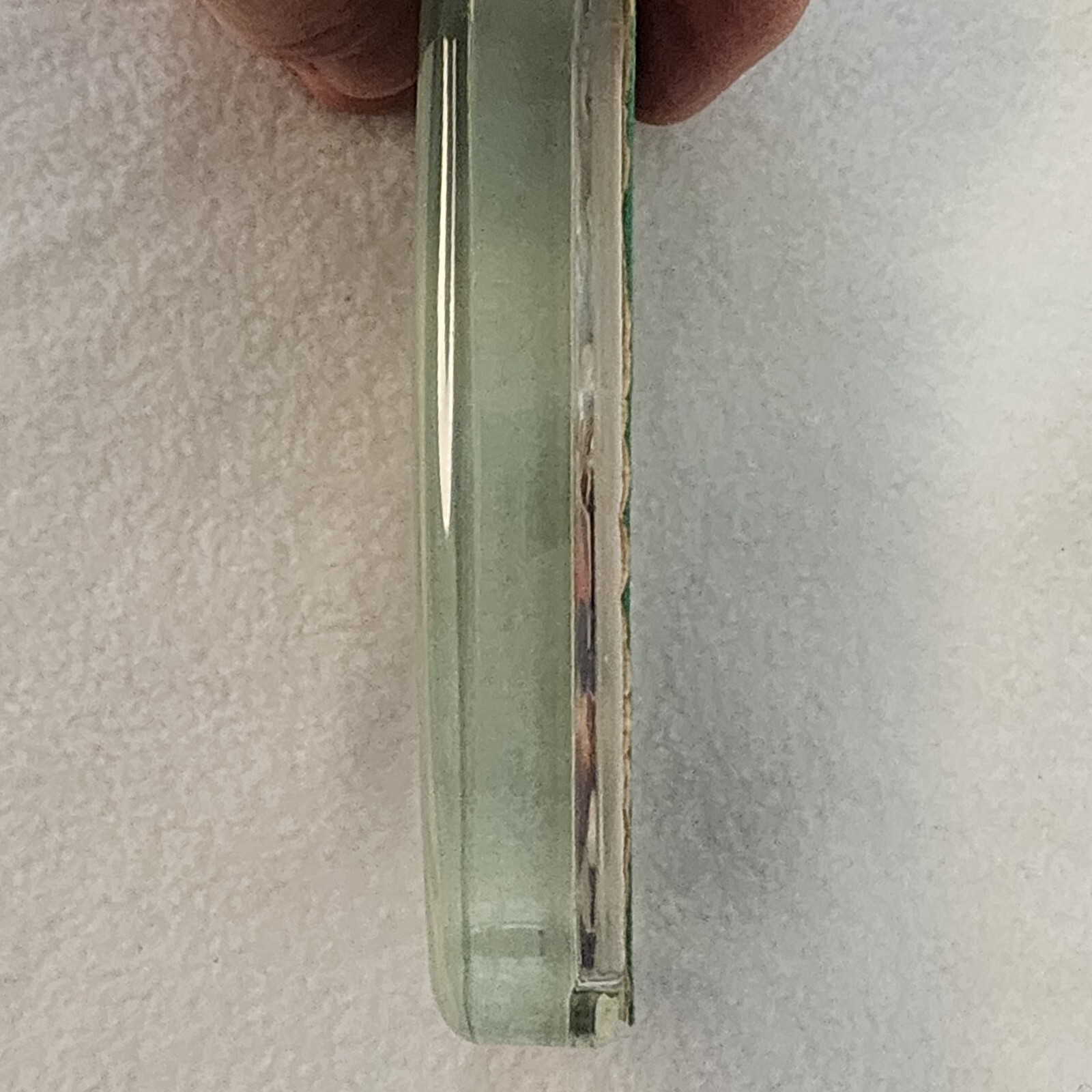 Vtg Glass Floral/Bird Paperweight 4-1/4″ x 3″ w/Green Felt Backing