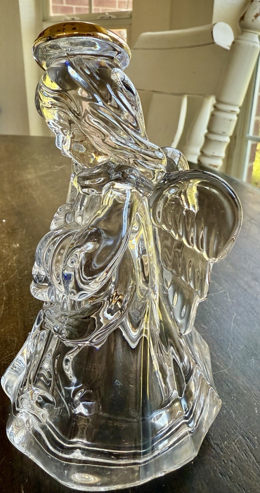 VTG Mikasa Lead Crystal Angel Playing Flute ~ Figurine Herald Collection Germany