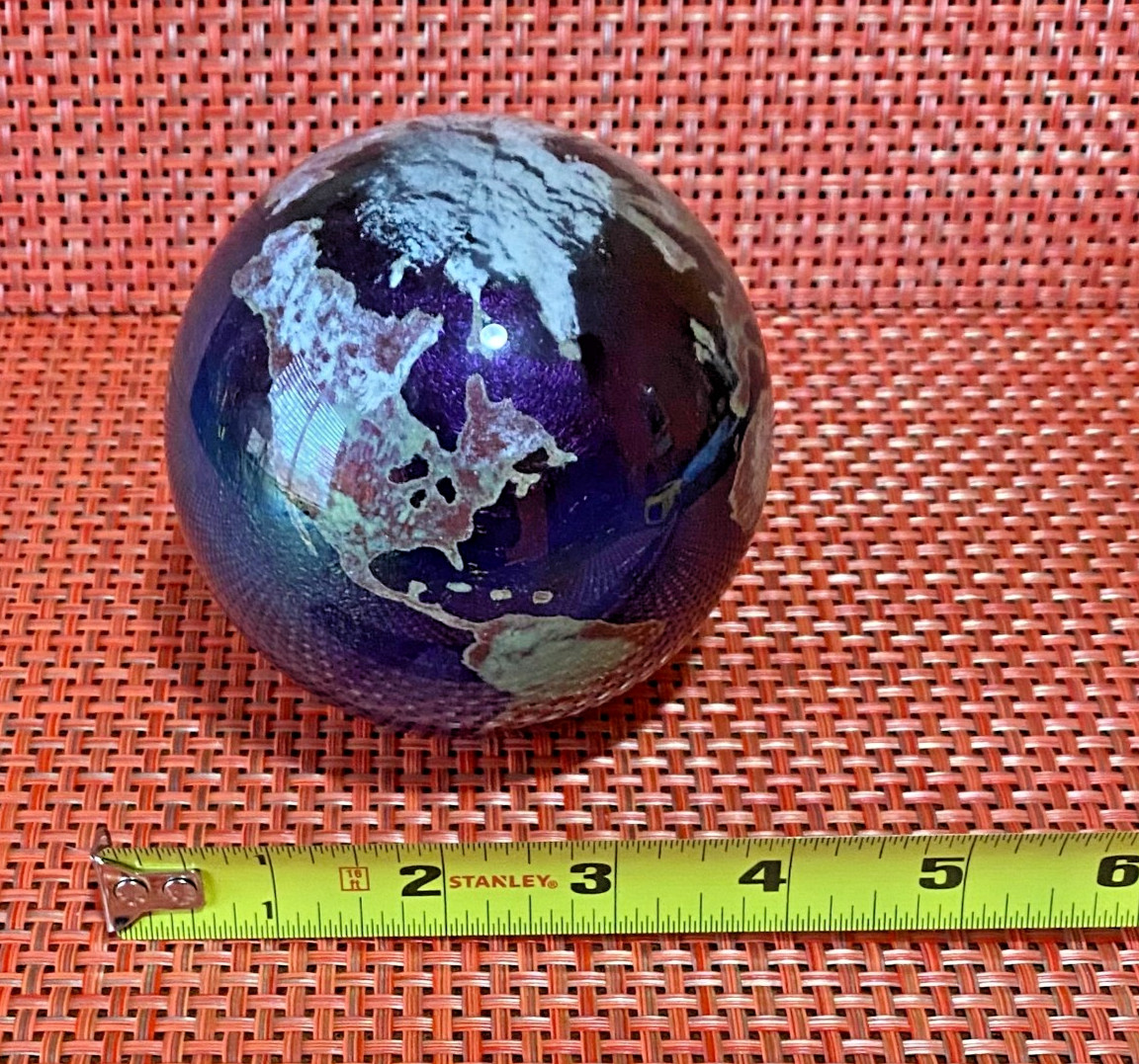 2001 Lundberg Studios Earth Globe Paperweight 3.25in.