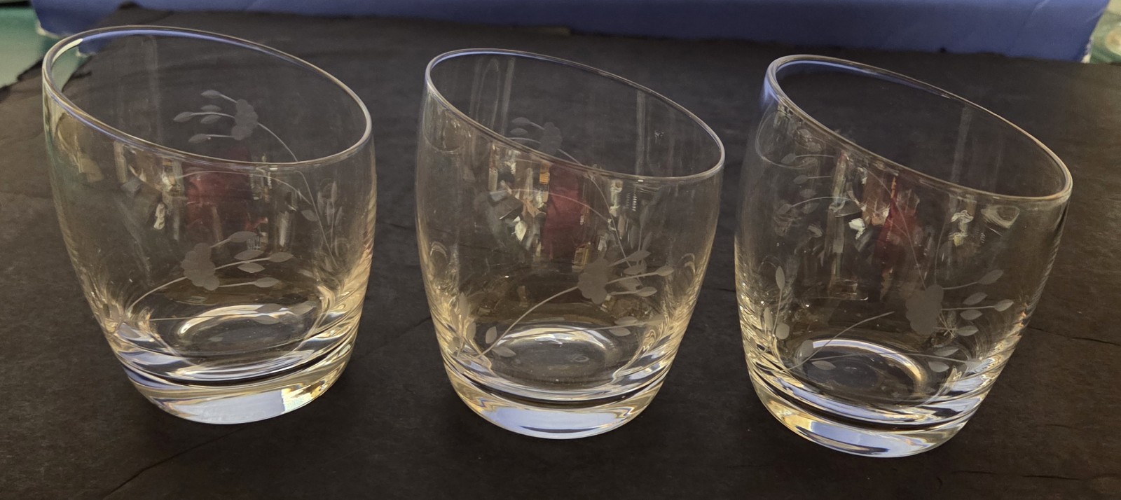 Princess House Heritage 4pc Set Crystal Candle Votive Holders #6311 Slanted Top