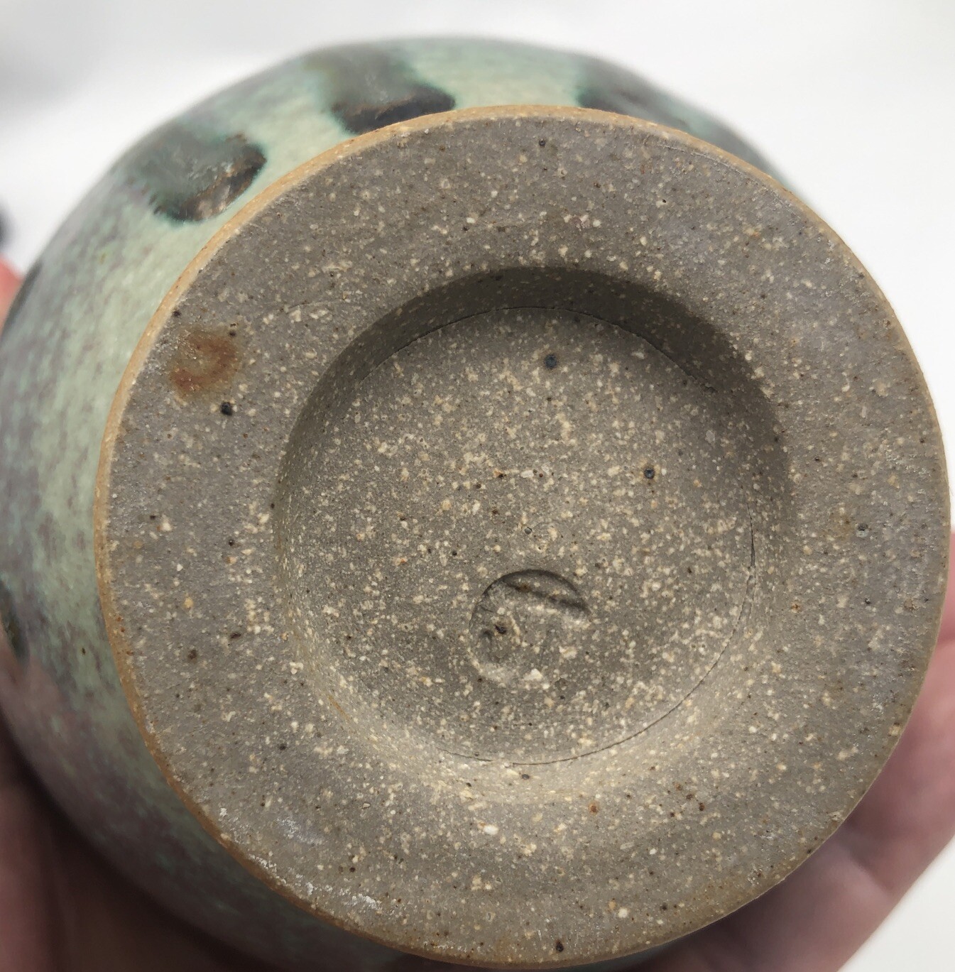 STUNNING JUSTIN TEILHET SIGNED STUDIO POTTERY DRIP VASE Ombre OHIO ARTIST 11.5”