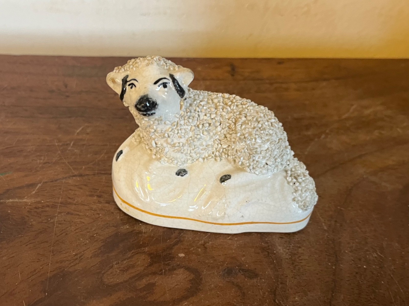 Antique 19th c. English Regency Staffordshire Figure of a Sheep